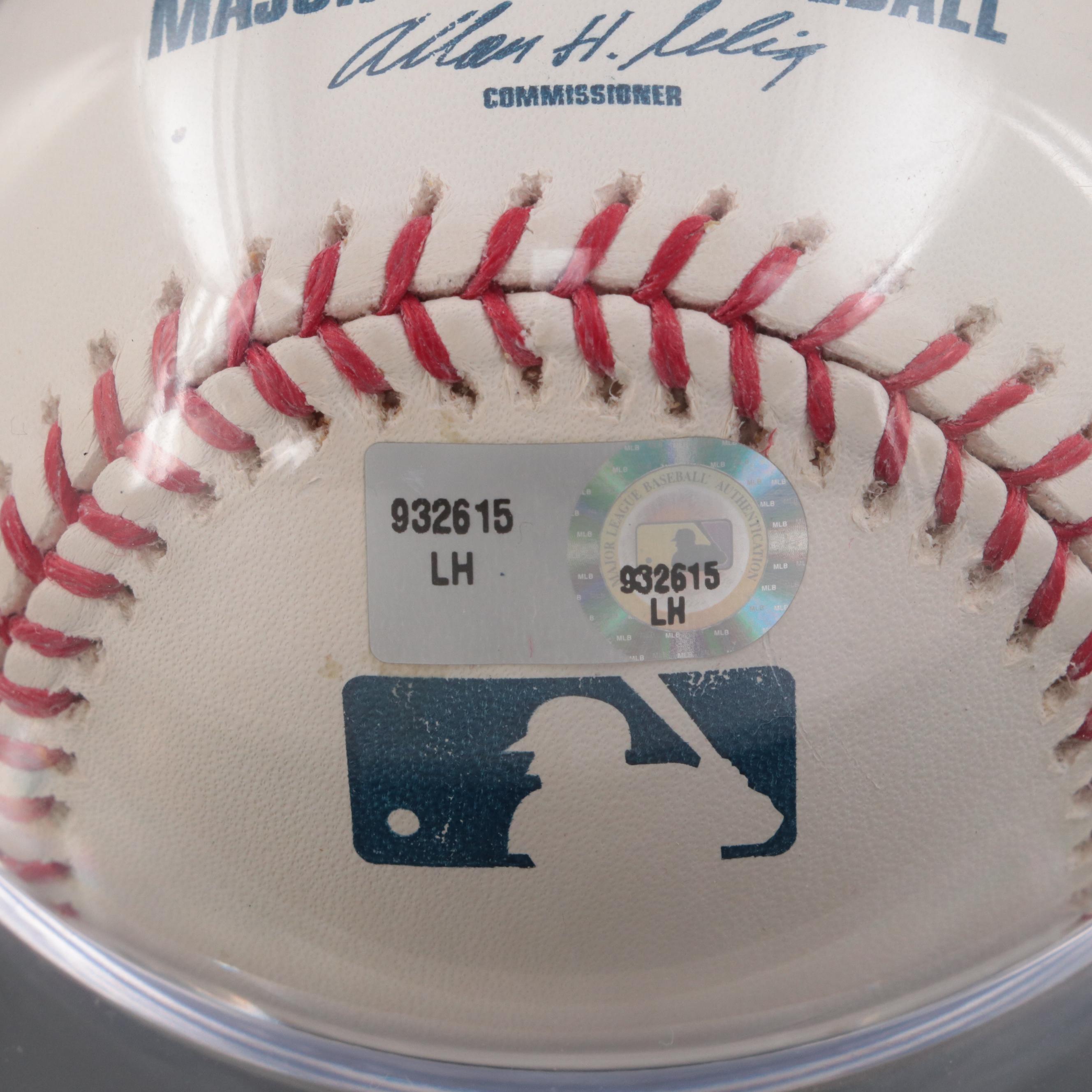 Aroldis Chapman Cincinnati Reds Signed Baseball with Rookie Card in Display