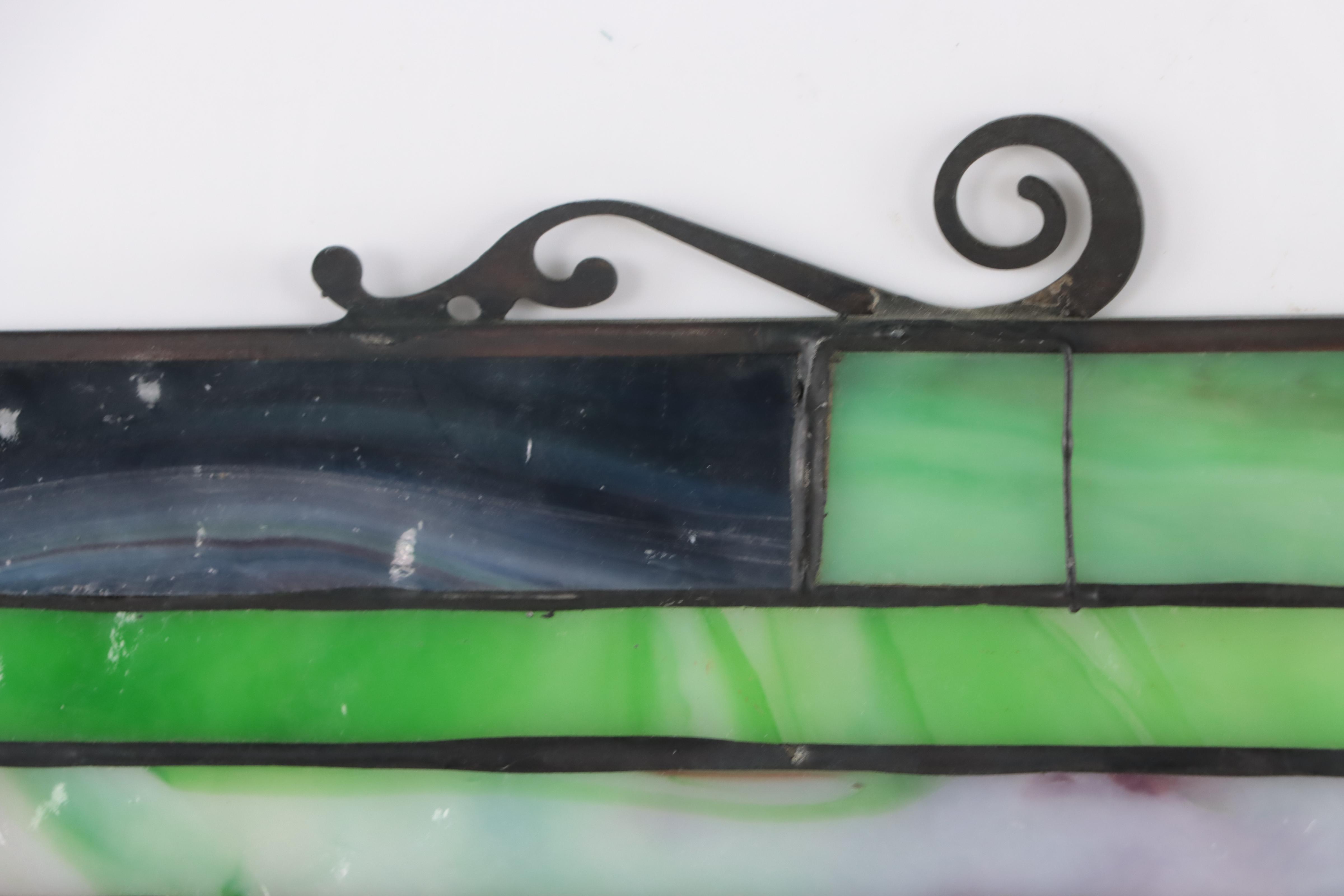 Arts and Crafts Slag Glass Window Panel