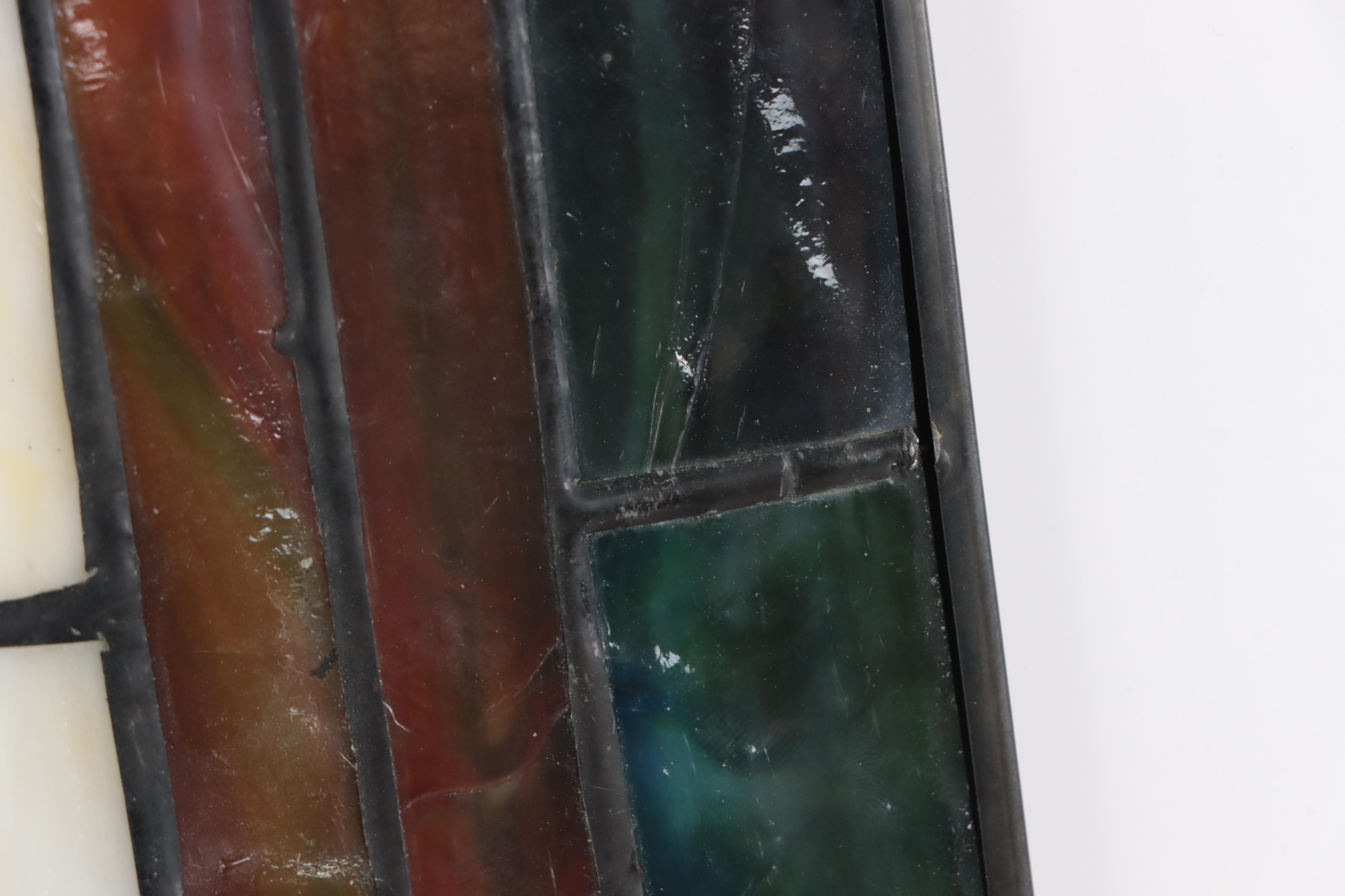 Arts and Crafts Slag Glass Window Panel