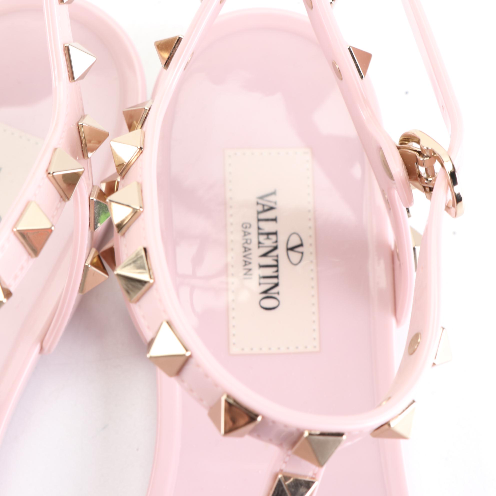 Valentino Garavani Rockstud Jelly Flat Sandals with Box