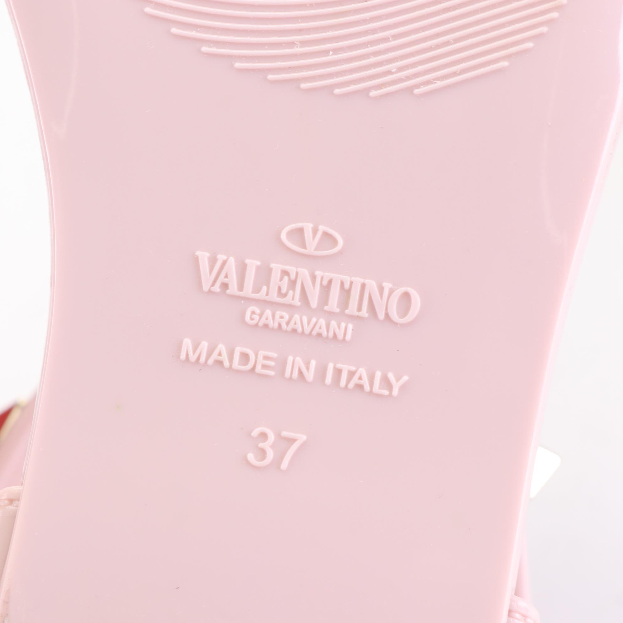 Valentino Garavani Rockstud Jelly Flat Sandals with Box