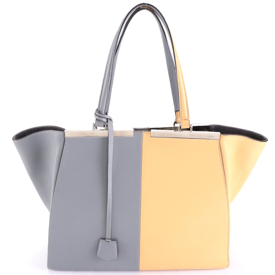 Fendi Large 3Jours Tote Bag in Bicolor Leather