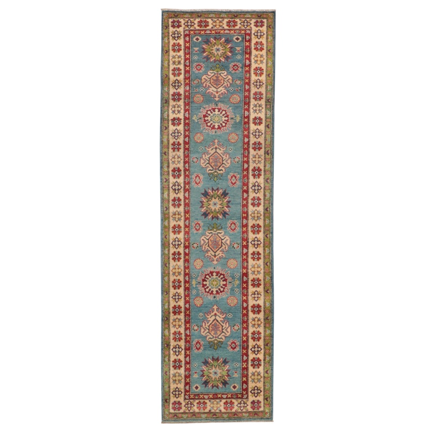 2'8 x 9'9 Hand-Knotted Pakistani Kazak Carpet Runner