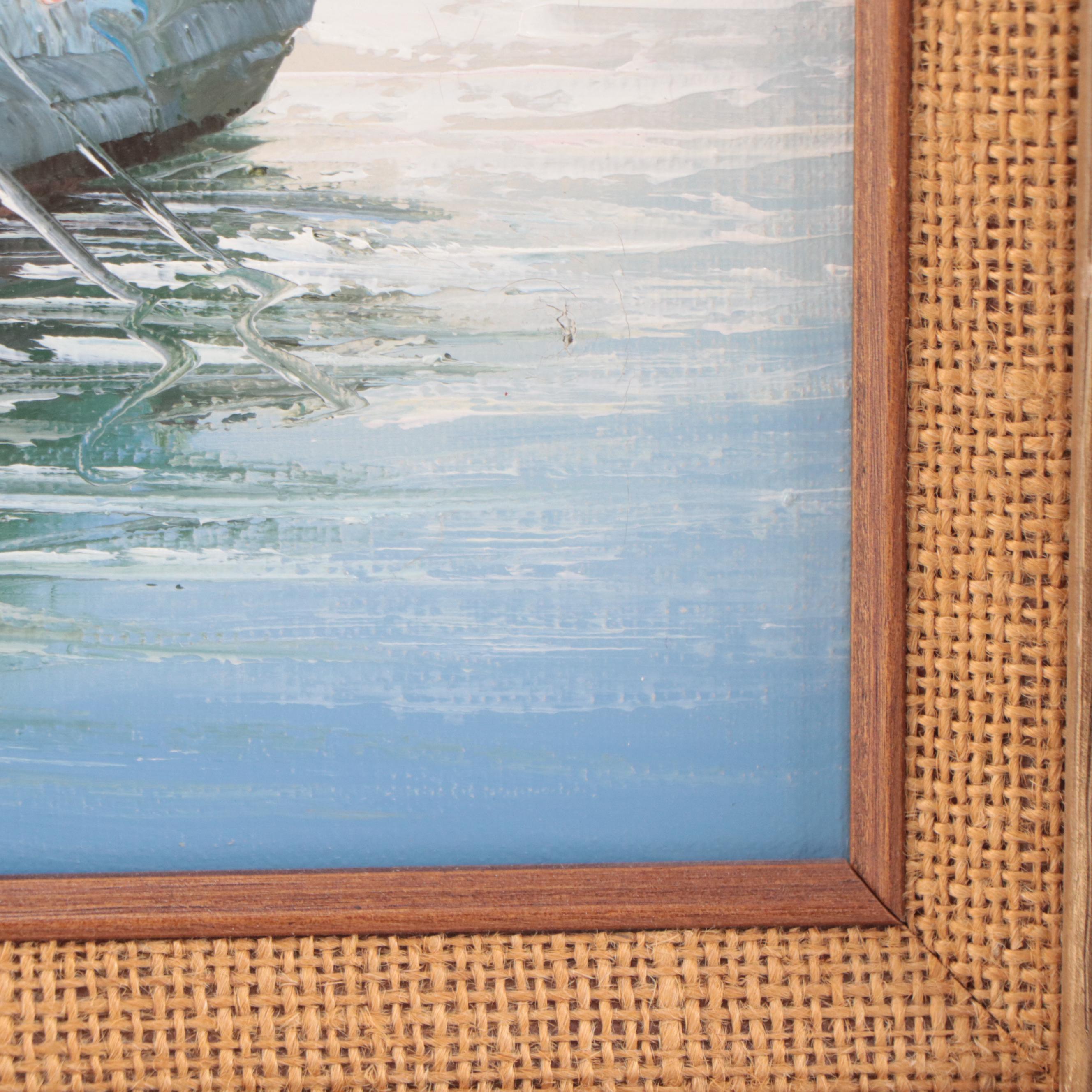 Oil Painting of Harbor Scene