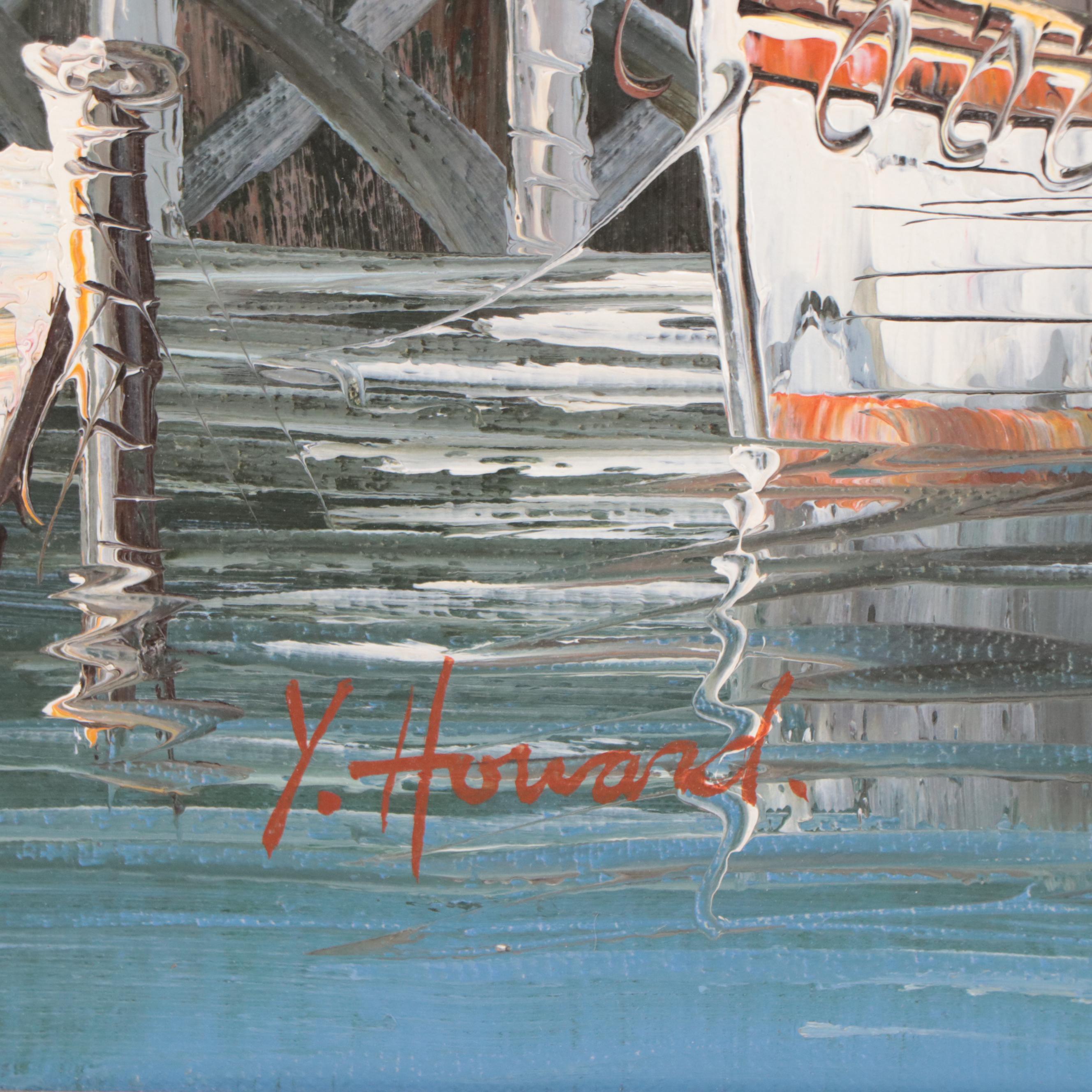 Oil Painting of Harbor Scene