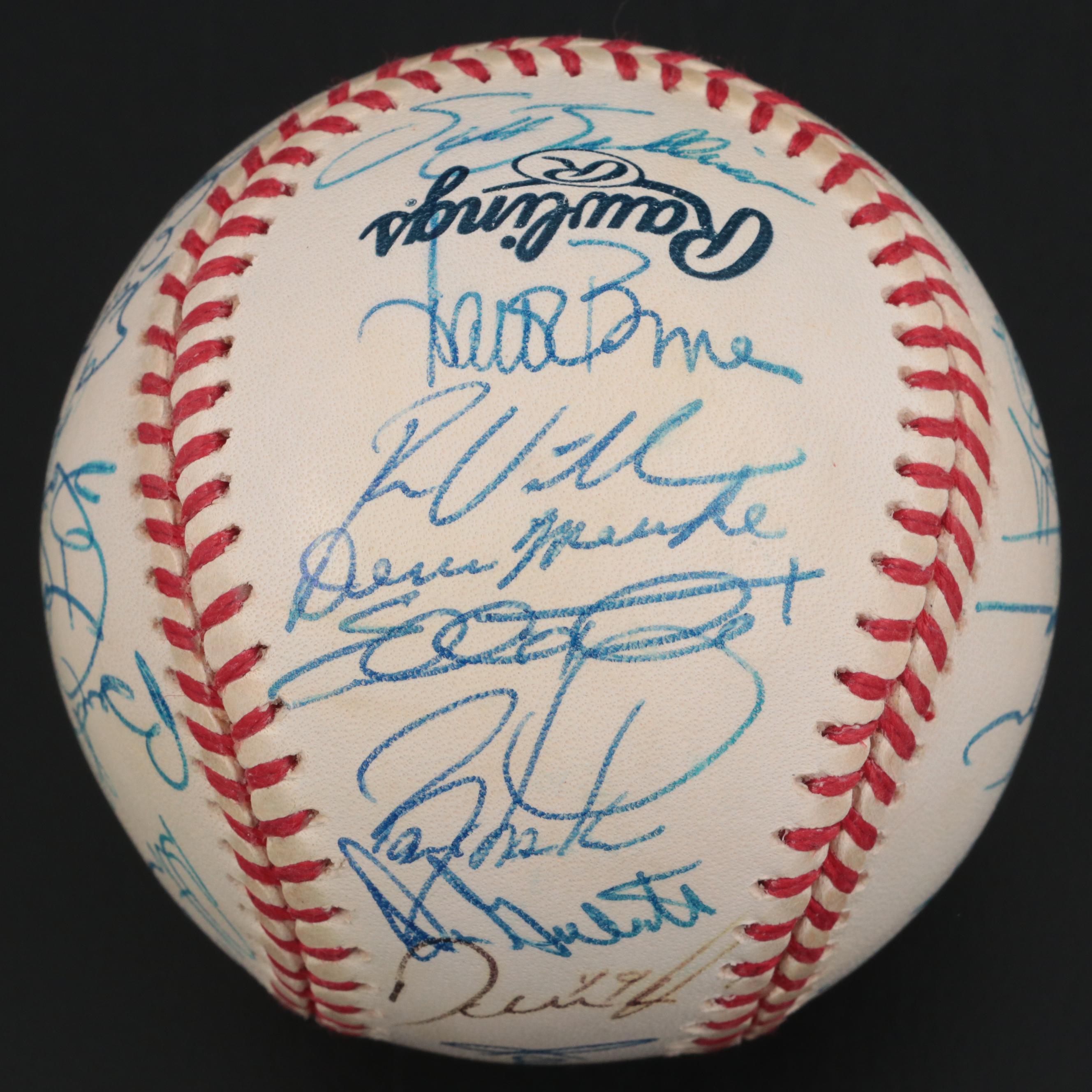 2000 Cincinnati Reds Team Signed Baseball with Casey, Larkin, Griffey and More
