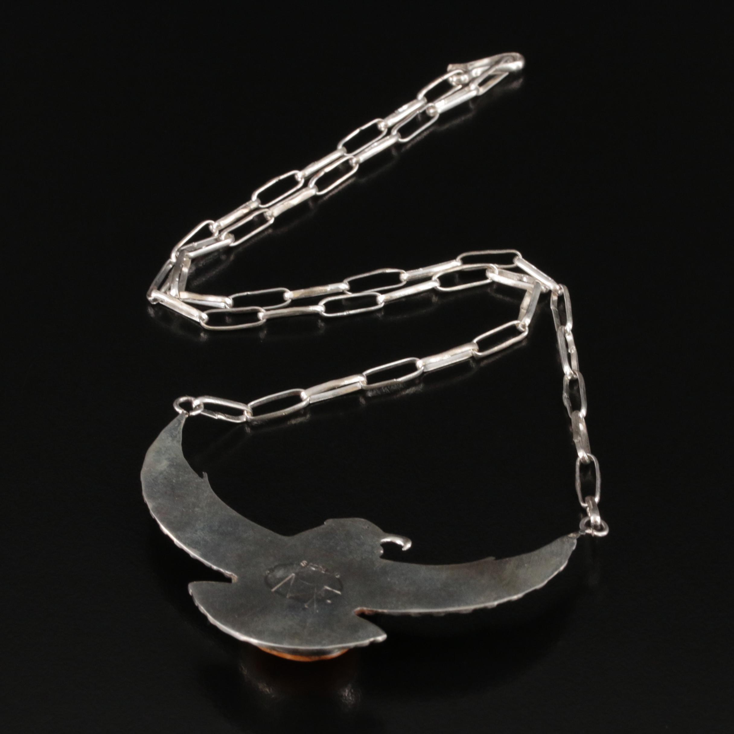 Sterling Spiny Oyster Eagle Necklace