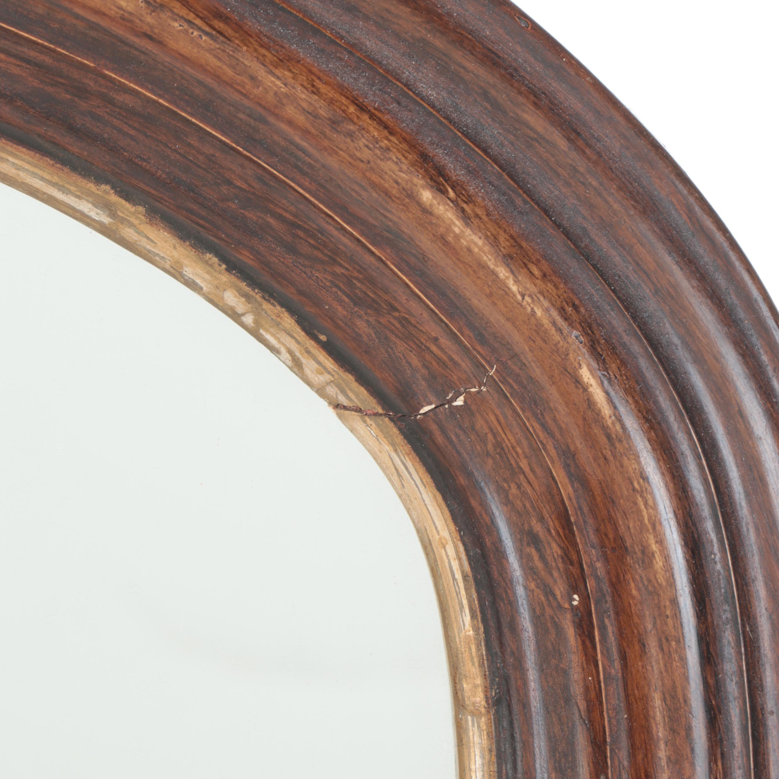 Late Victorian Walnut Finish Wooden Mirror