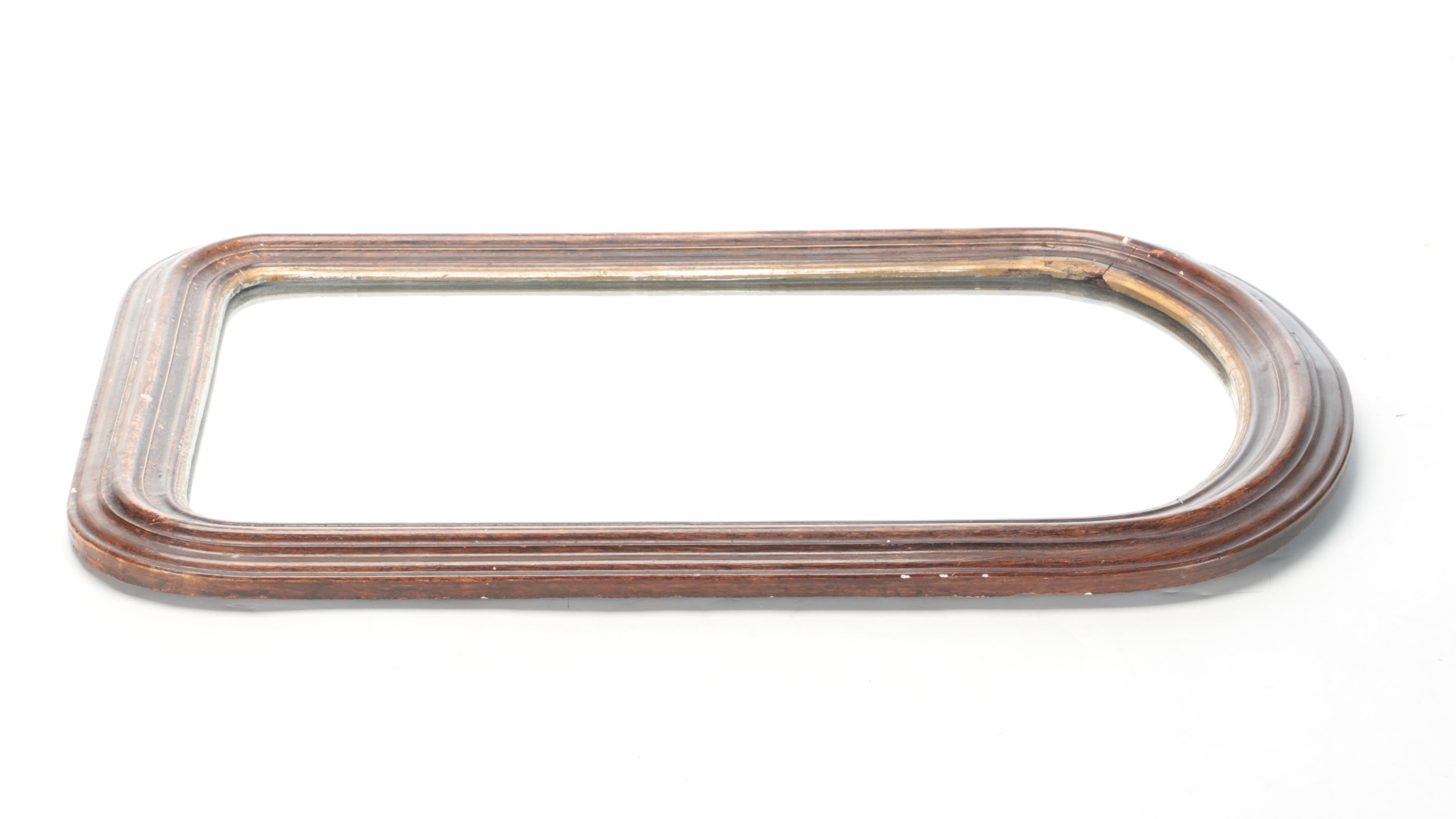 Late Victorian Walnut Finish Wooden Mirror