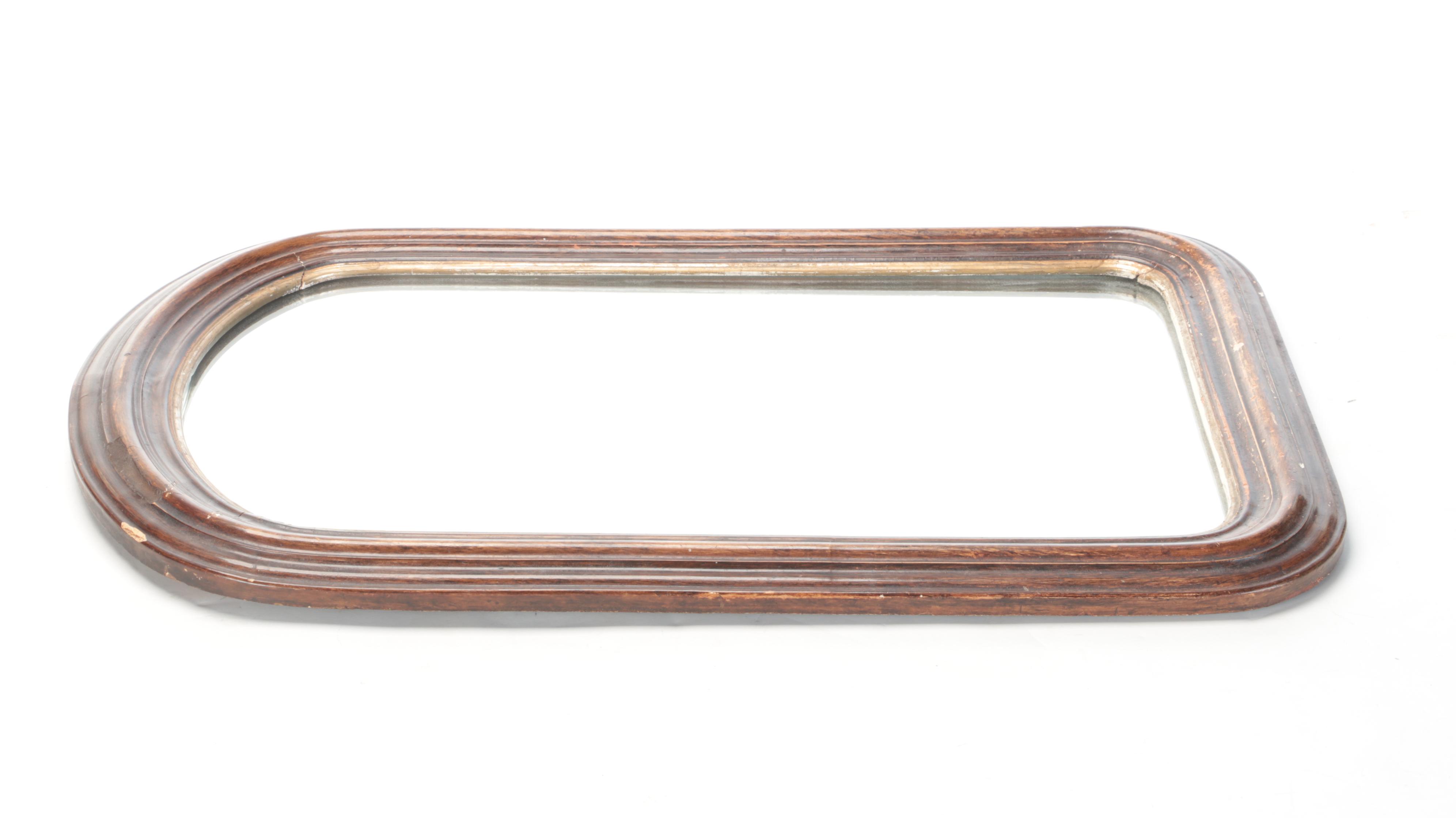 Late Victorian Walnut Finish Wooden Mirror