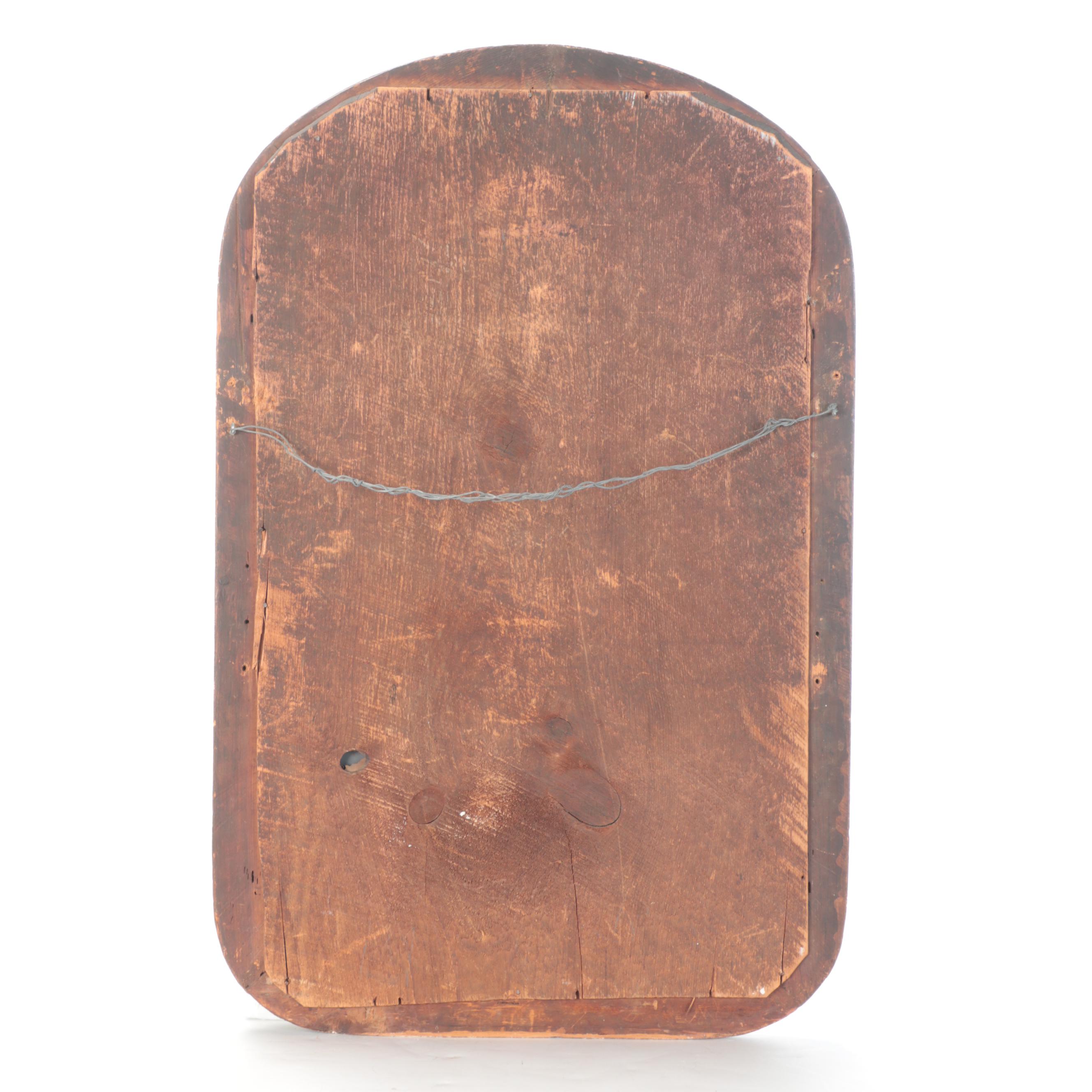 Late Victorian Walnut Finish Wooden Mirror