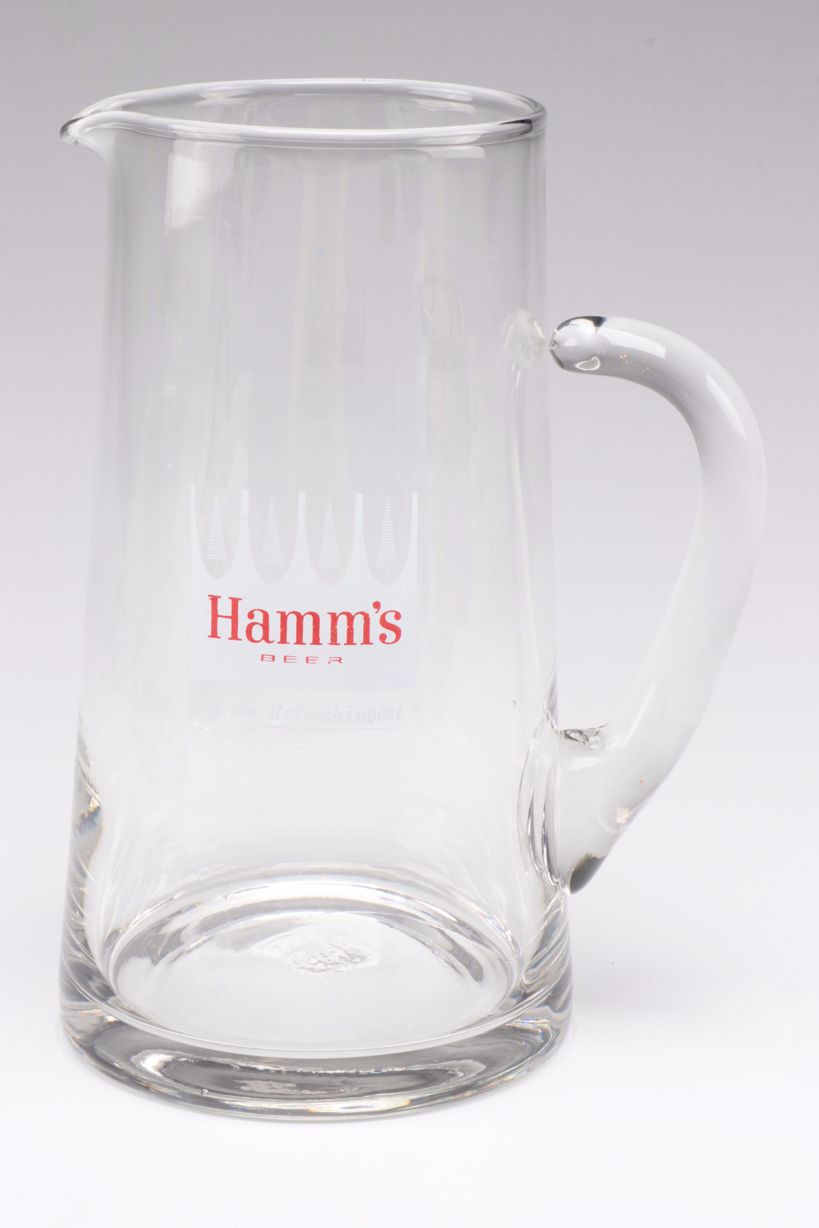 Georges Briard Divided  Platter with Hamm's Beer Pitcher and Other Barware