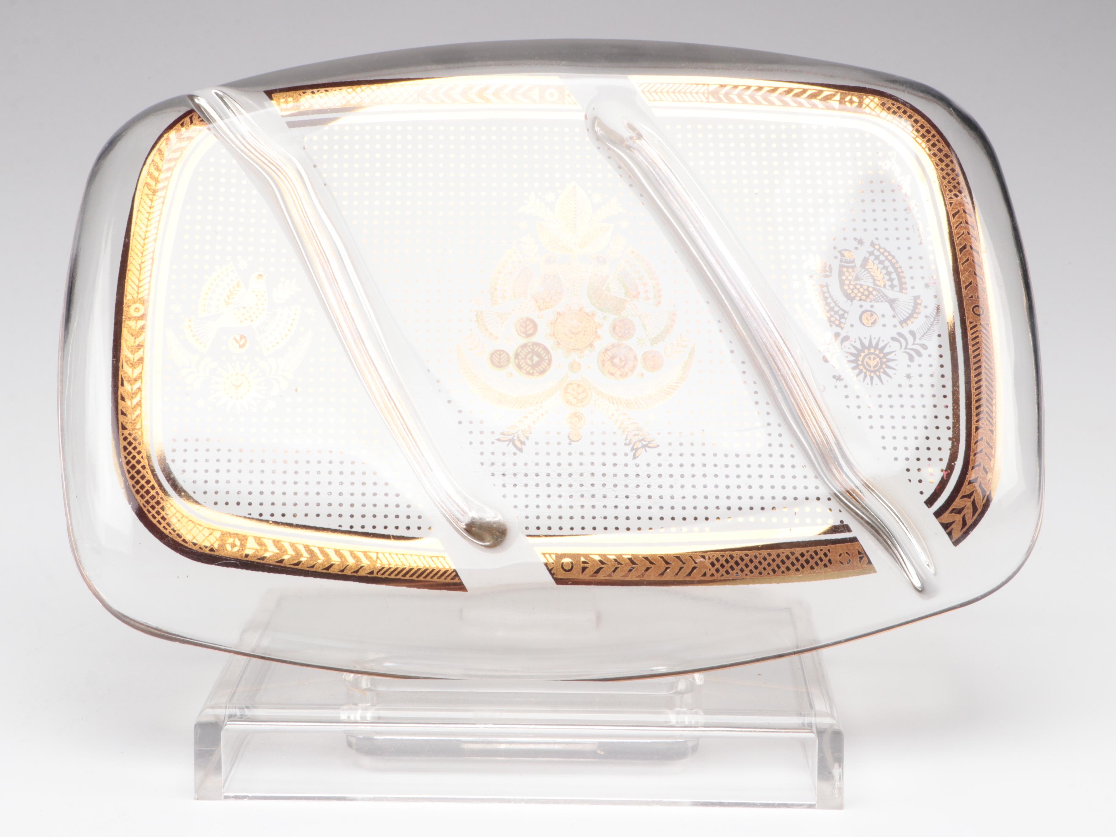 Georges Briard Divided  Platter with Hamm's Beer Pitcher and Other Barware