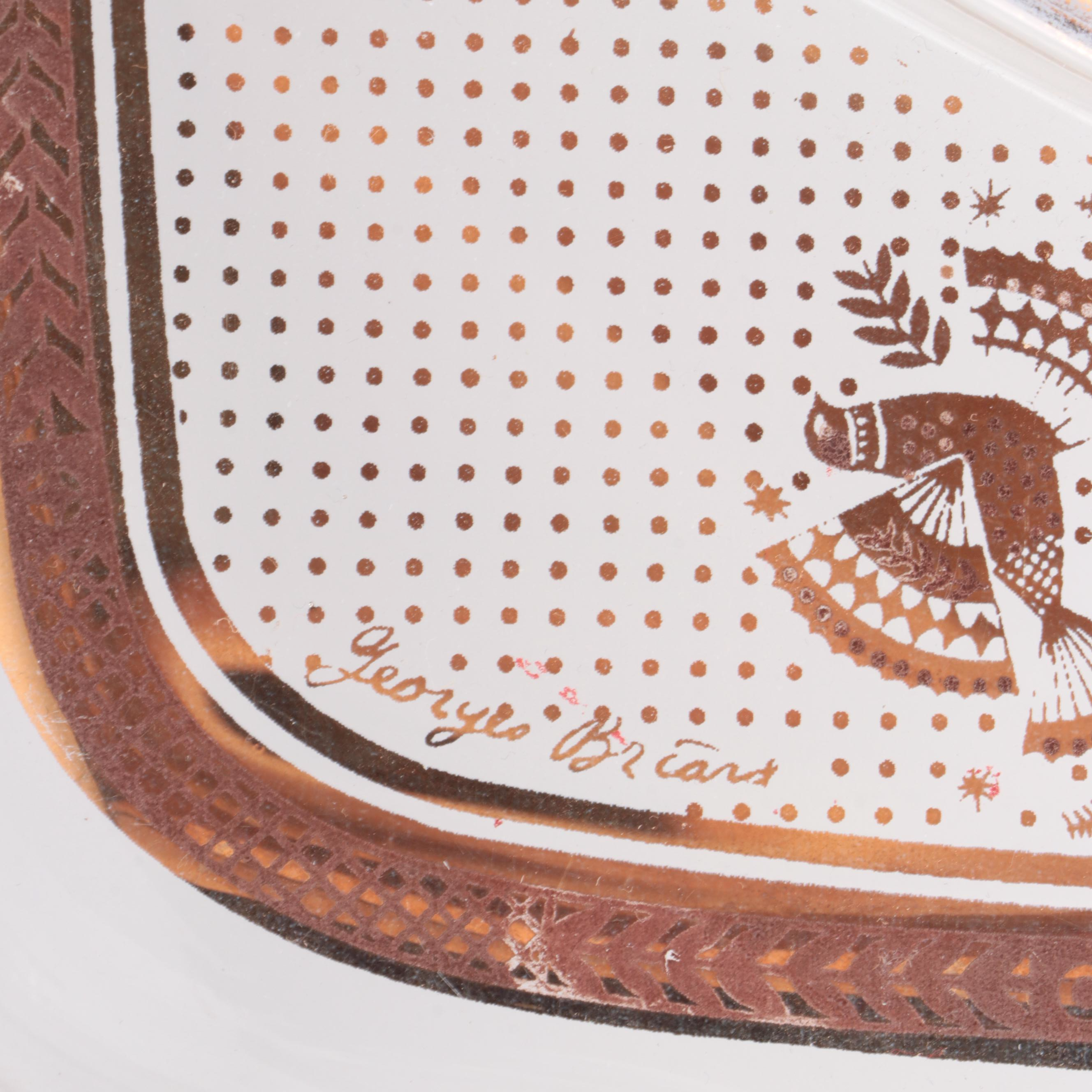 Georges Briard Divided  Platter with Hamm's Beer Pitcher and Other Barware