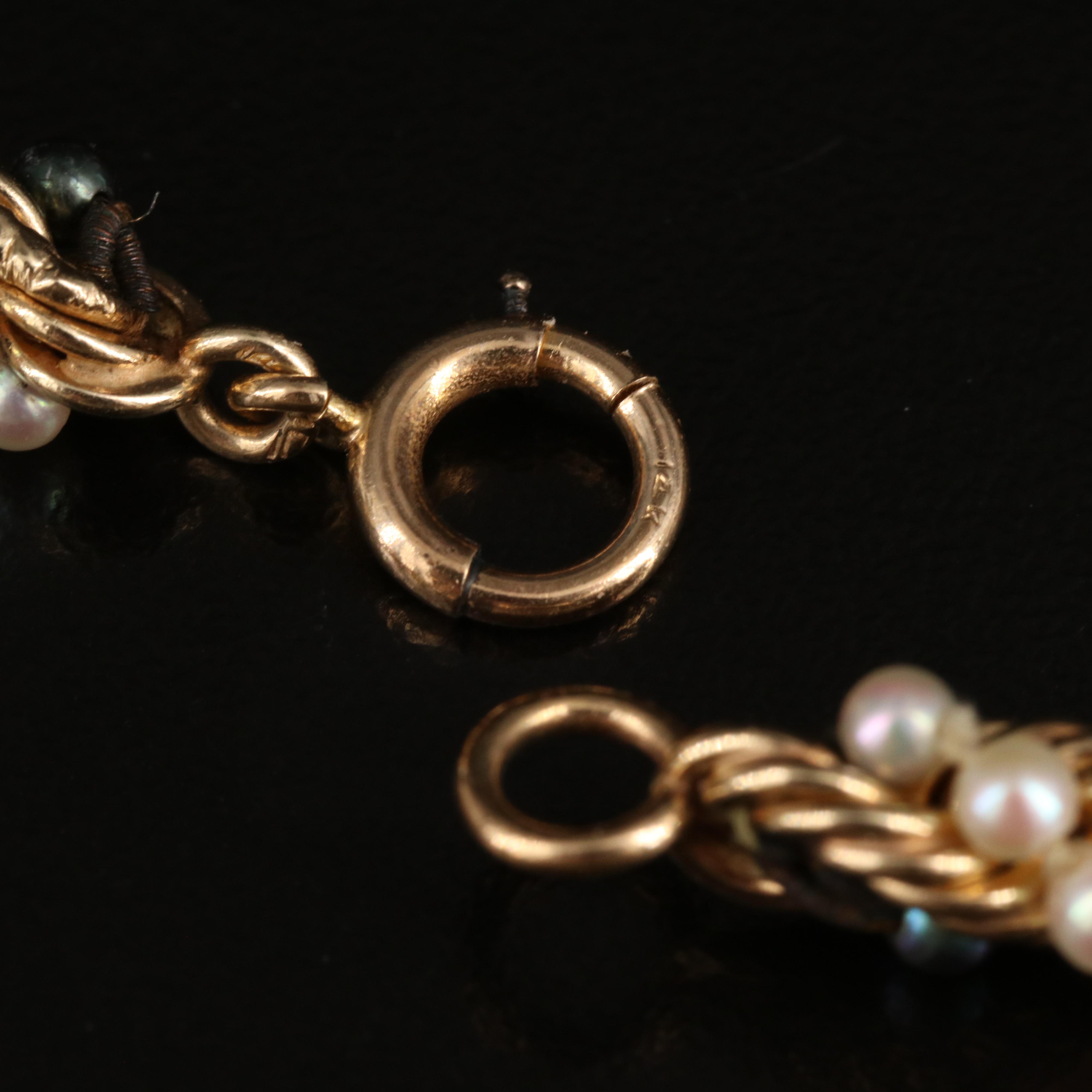 14K Seed Pearl Rope Chain Necklace
