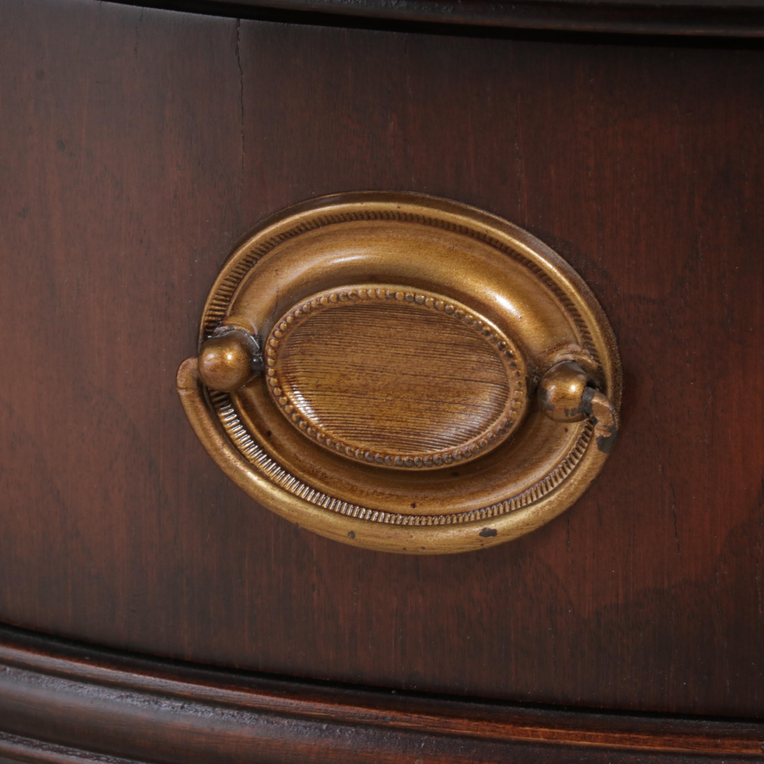Federal Style Mahogany Kidney-Form Kneehole Desk, 20th Century