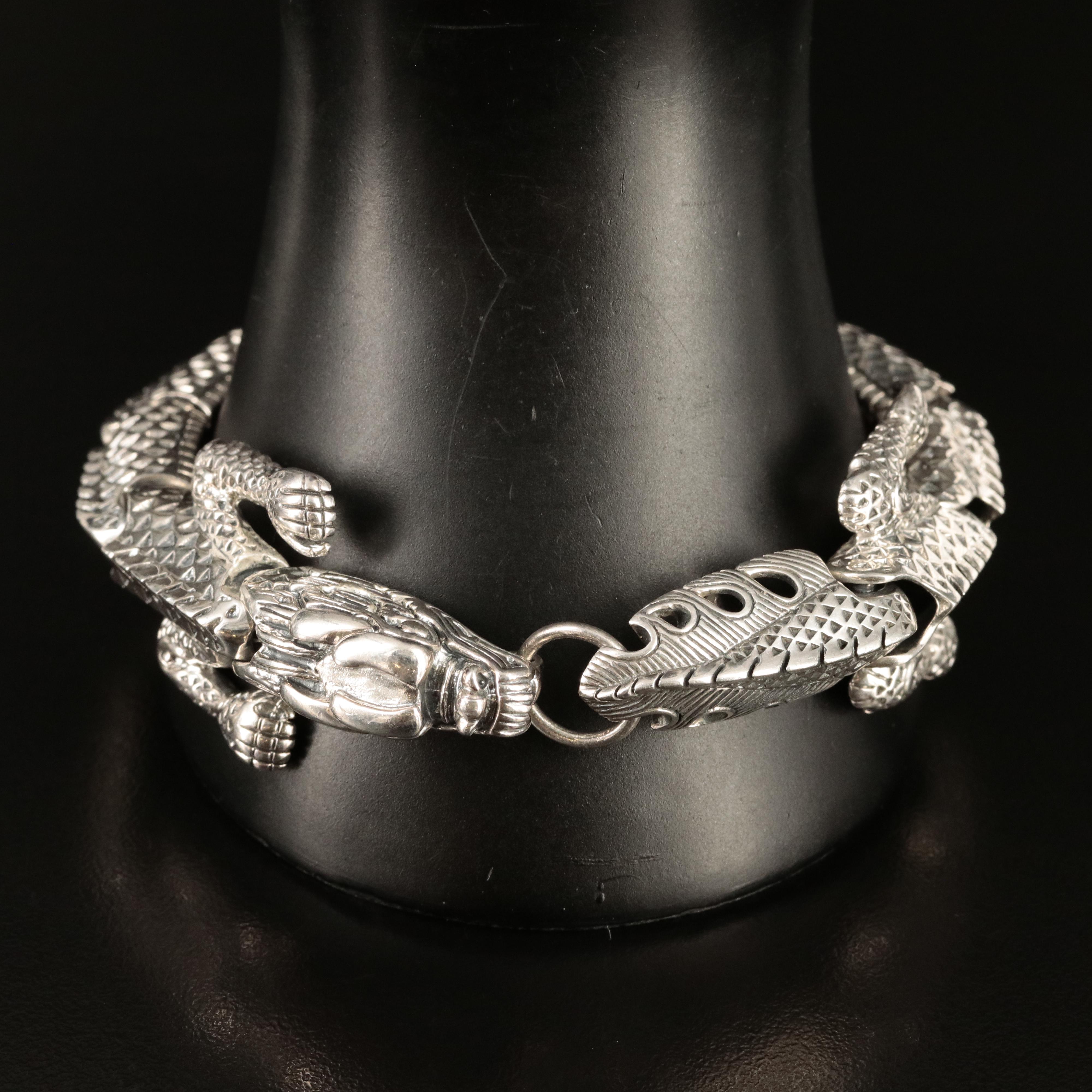 Sterling Dragon Bracelet