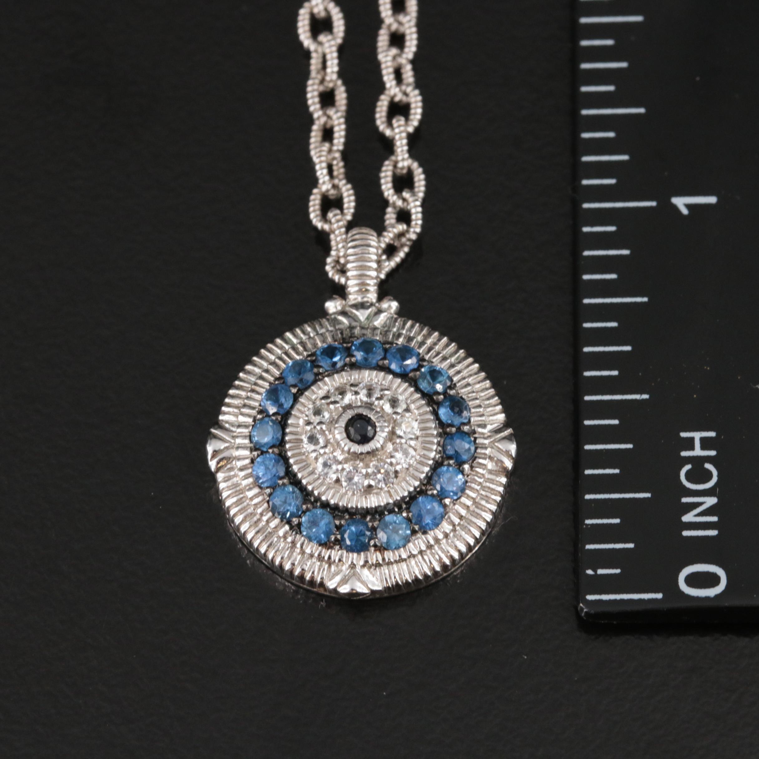 Judith Ripka Sterling Sapphire Necklace and Bracelet