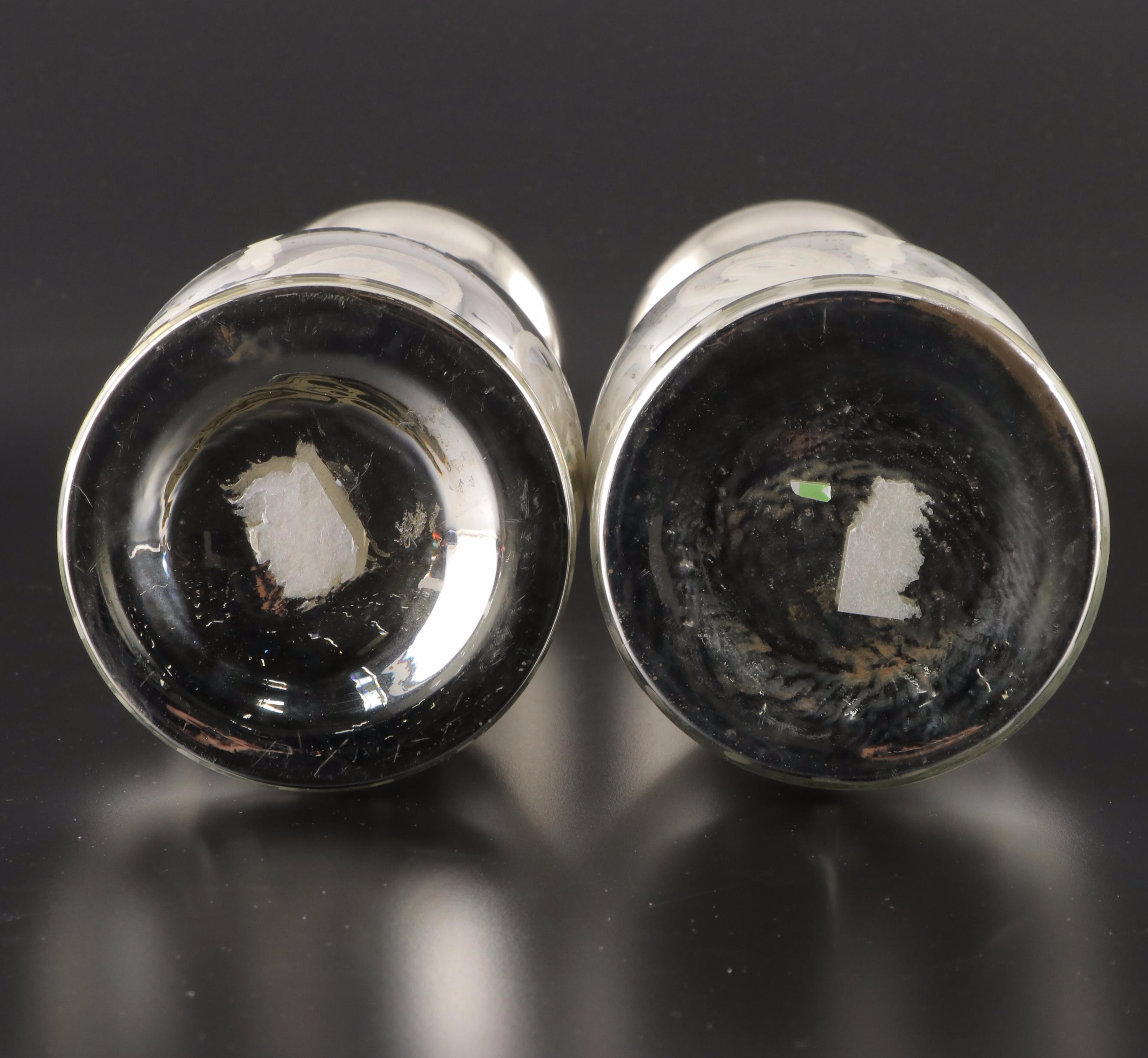 Czech and Other Mercury Glass Taper Candle Holders