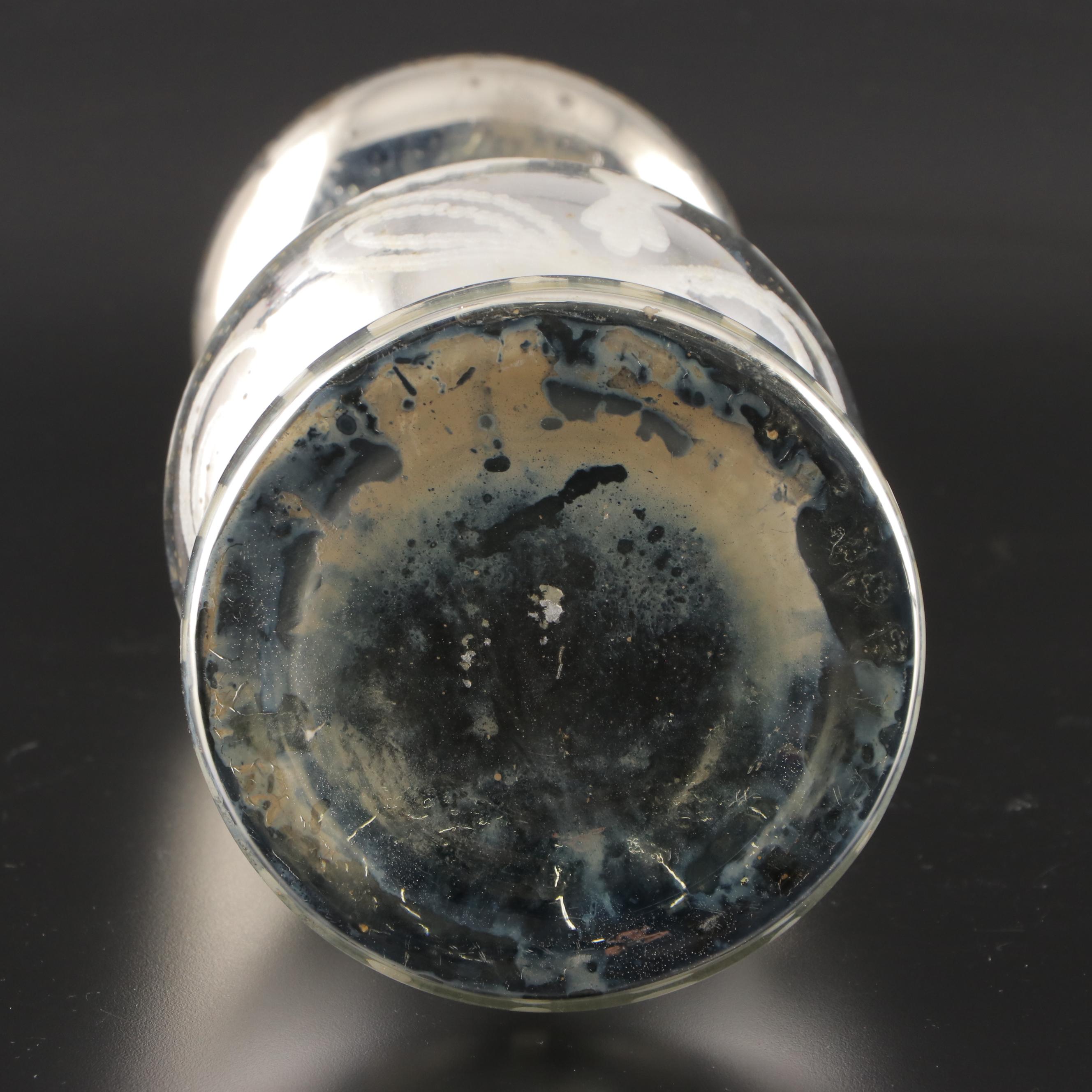 Czech and Other Mercury Glass Taper Candle Holders