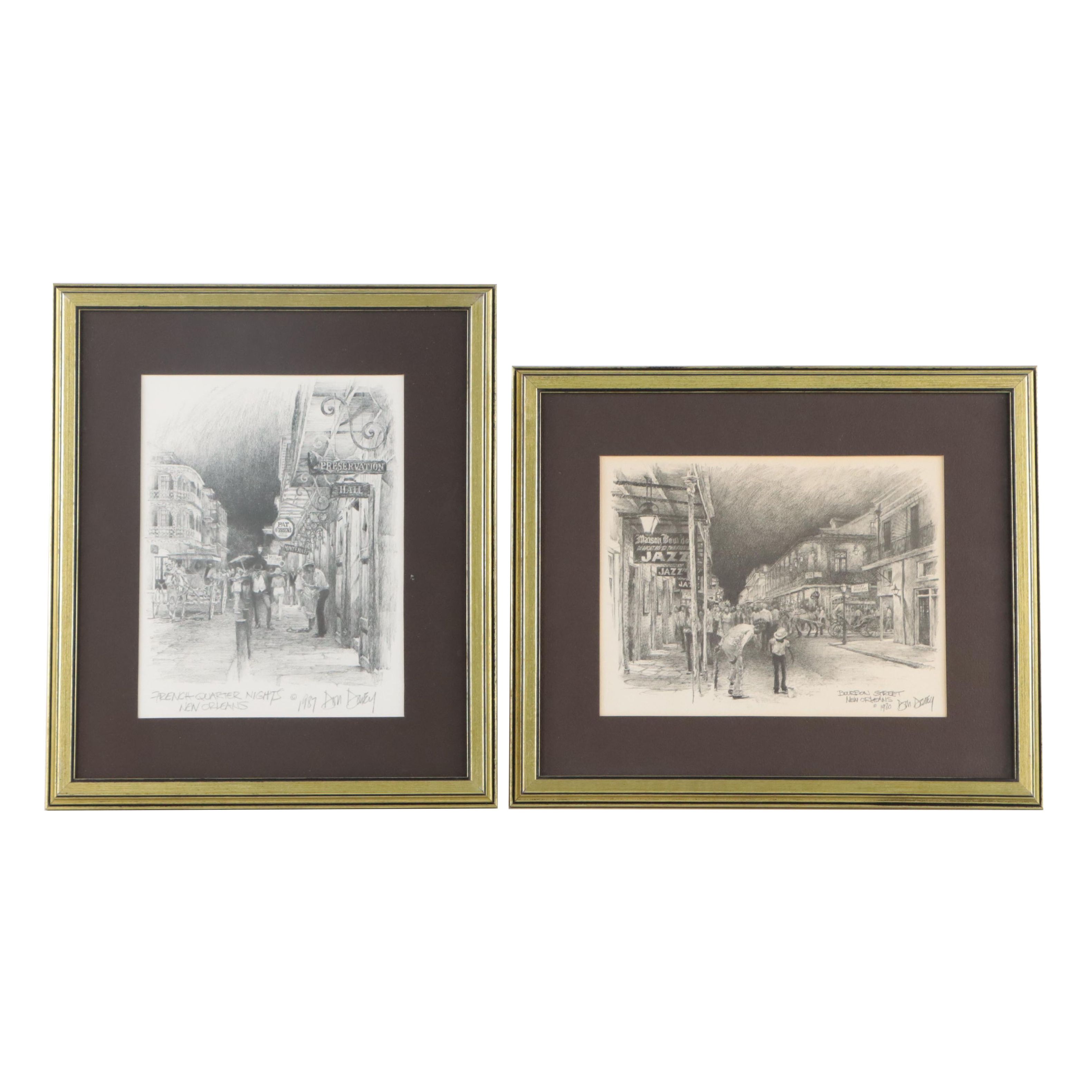 Halftone Prints of New Orleans Street Scene Don Davey