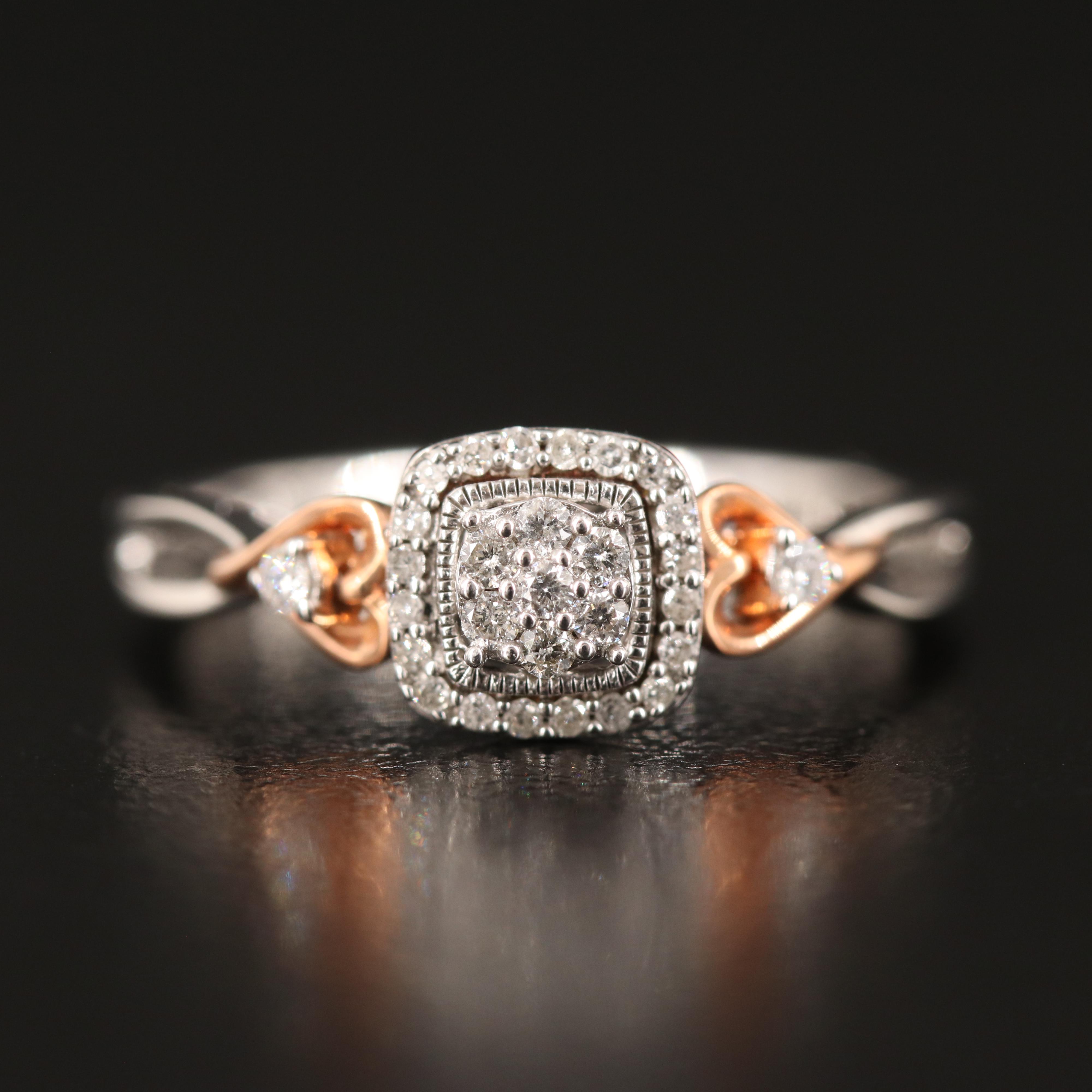 Hallmark Sterling Diamond Square Ring