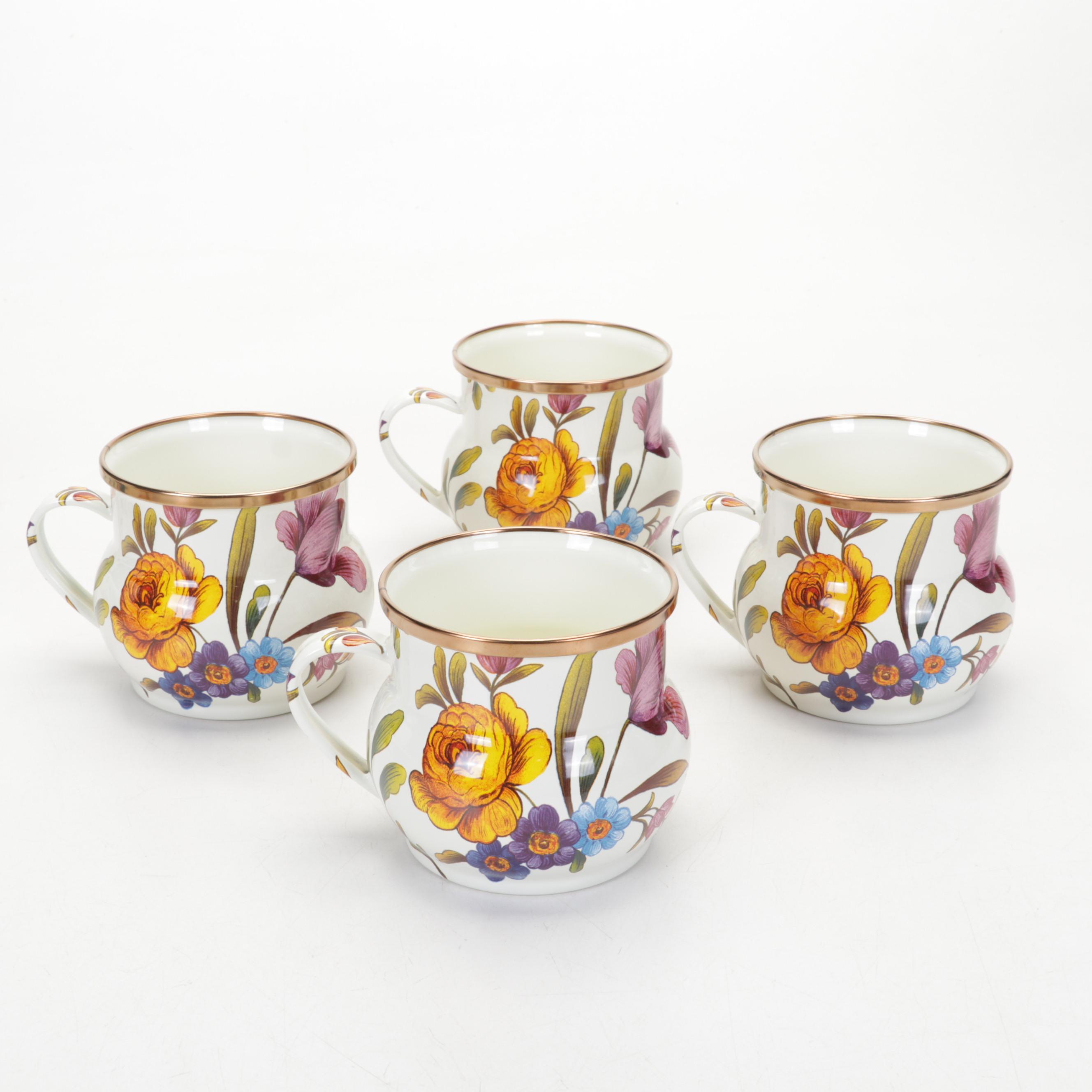 Mackenzie-Childs "Flower Market" Enamelware and Galvanized Flower Buckets