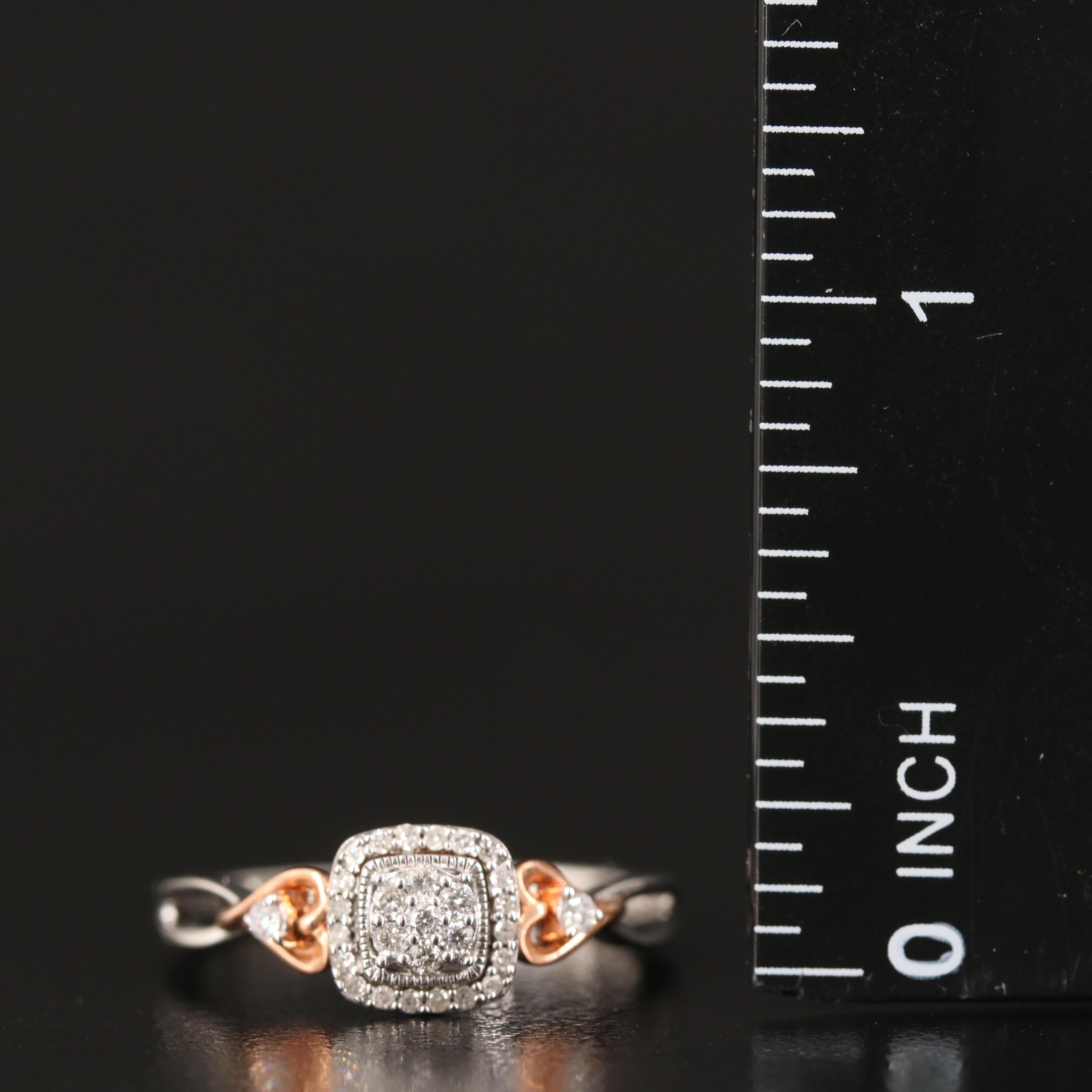 Hallmark Sterling Diamond Square Ring