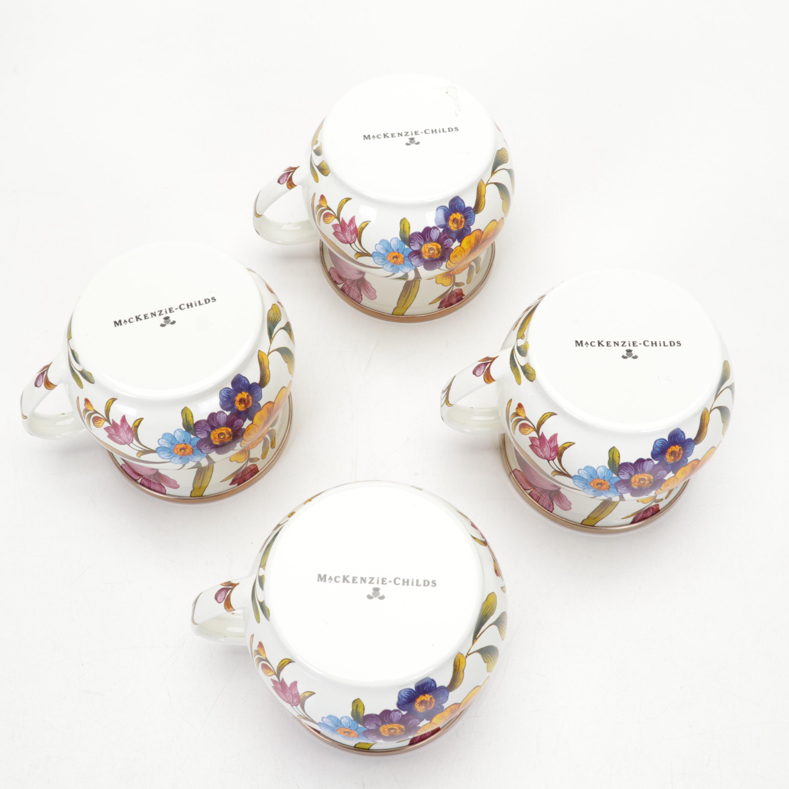 Mackenzie-Childs "Flower Market" Enamelware and Galvanized Flower Buckets