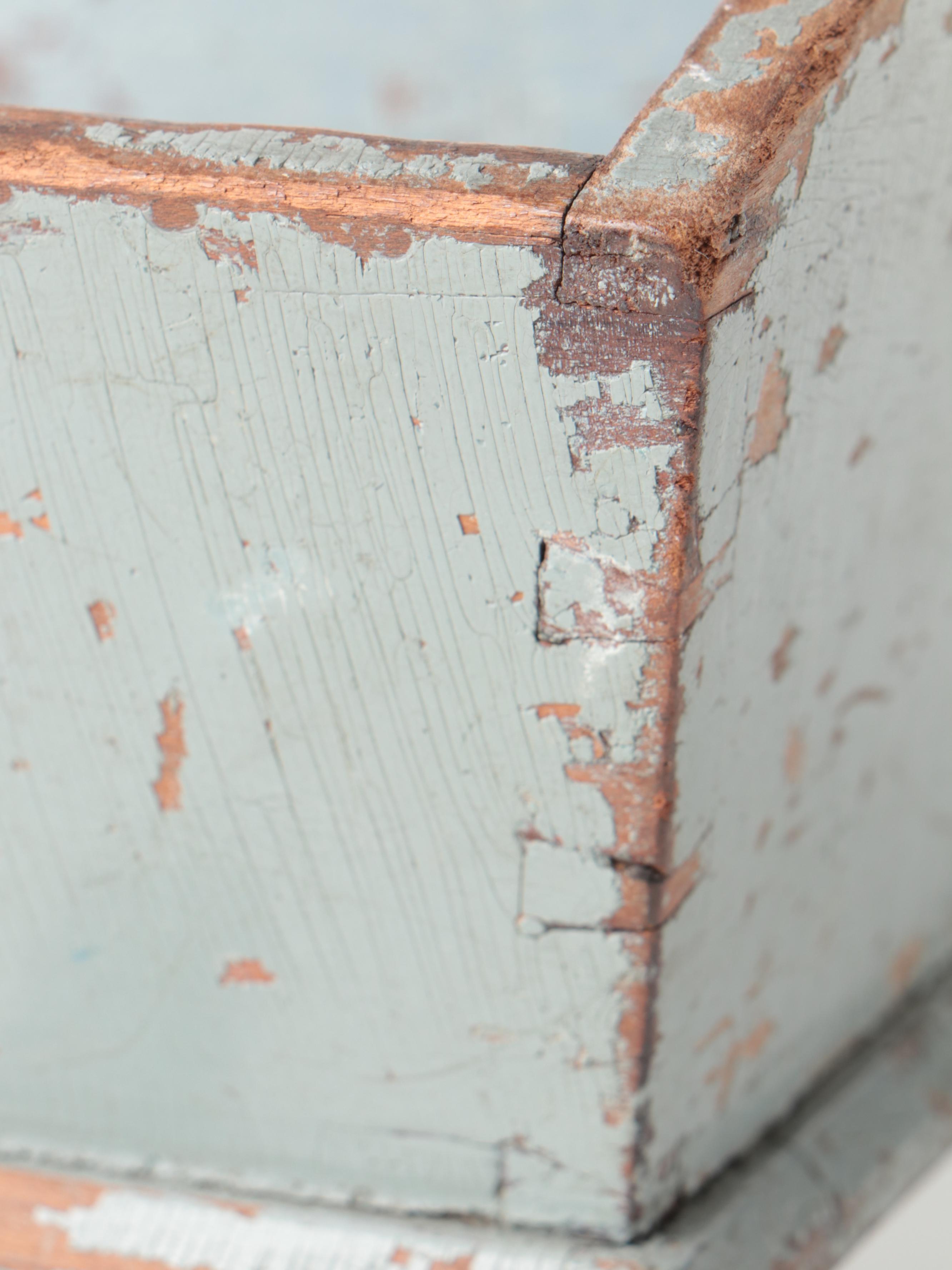 Primitive Milk Painted Doll Cradle and Other Furniture with Baby Clothes