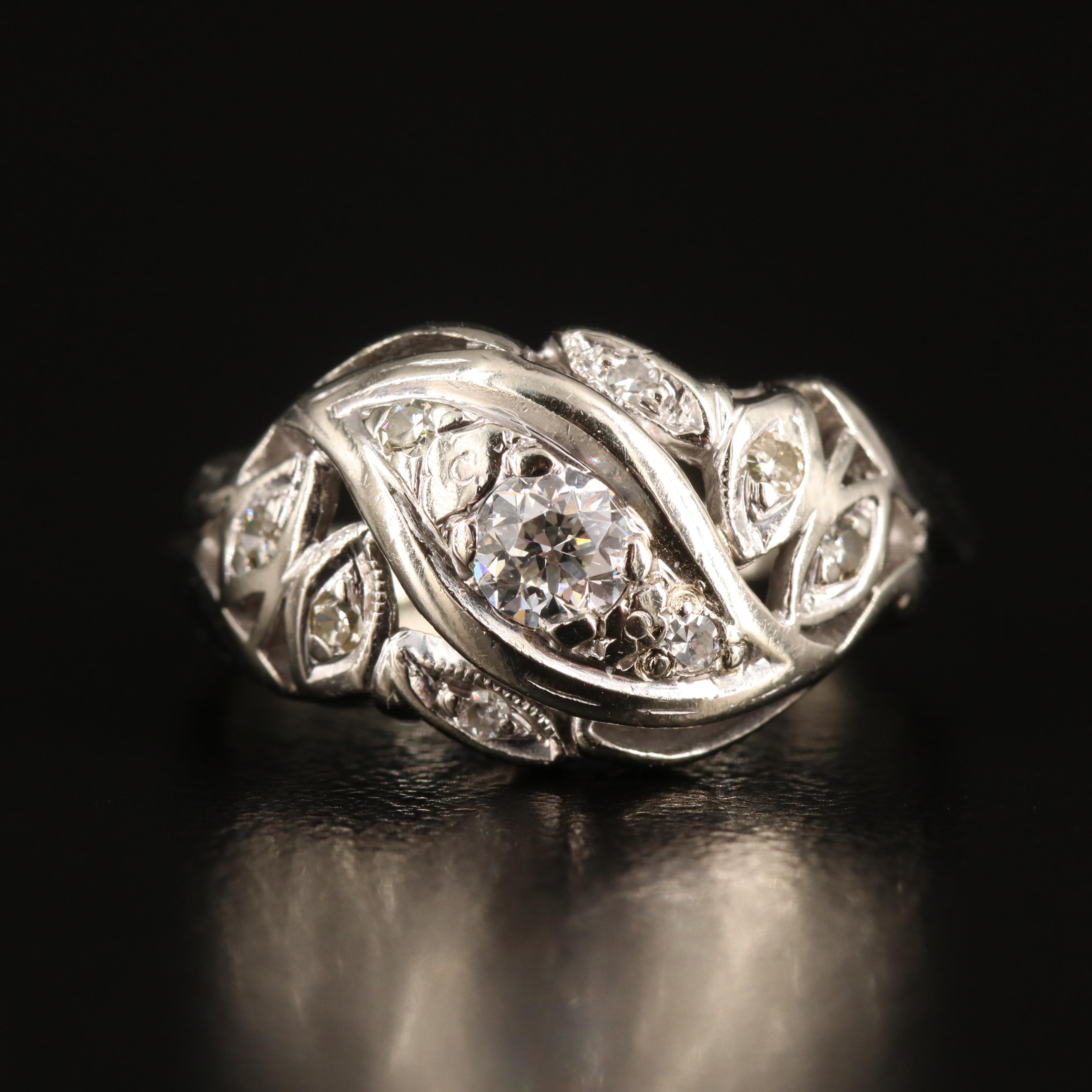 Vintage 14K 0.24 CTW Diamond Ring