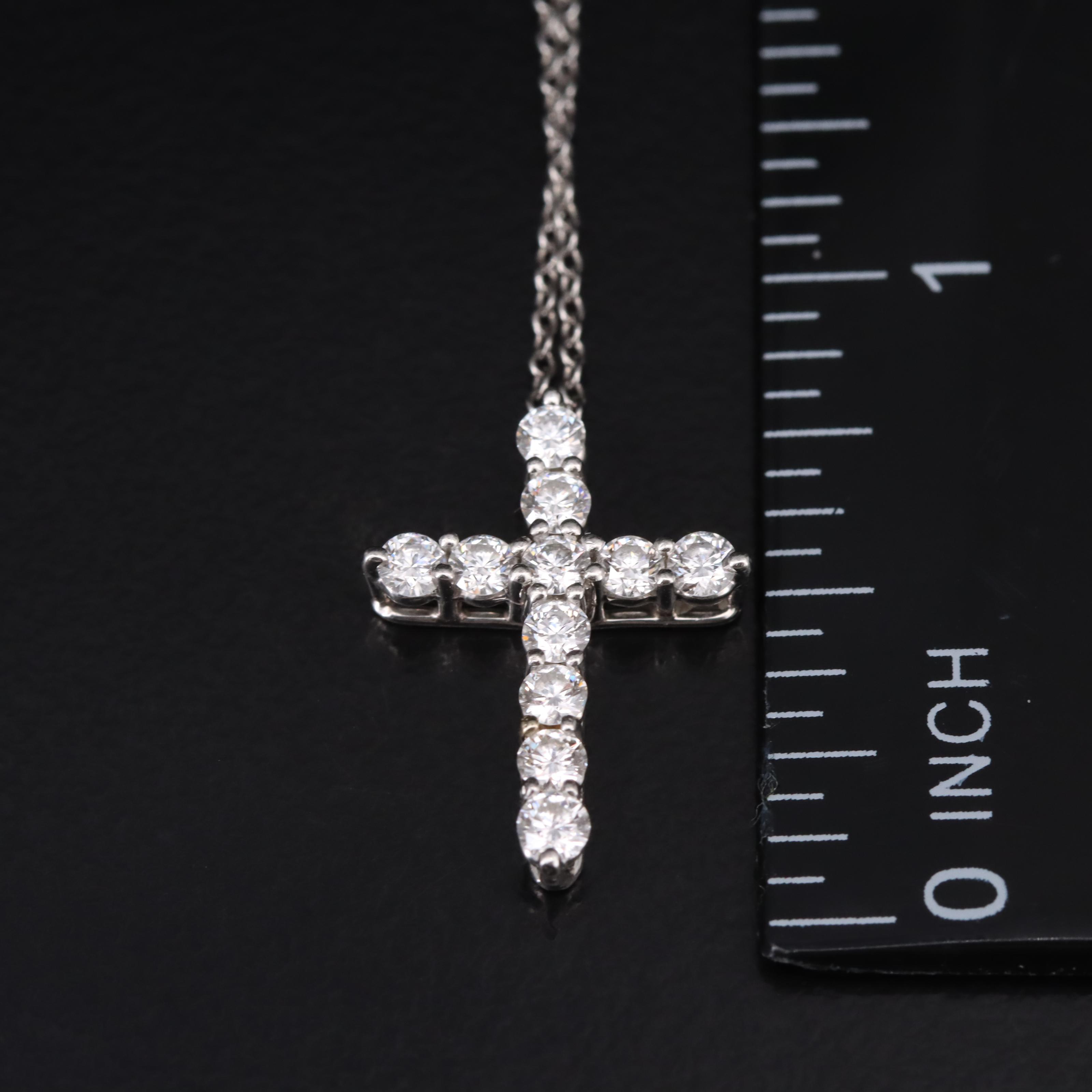 Tiffany & Co. Platinum 0.51 CTW Diamond Cross Necklace