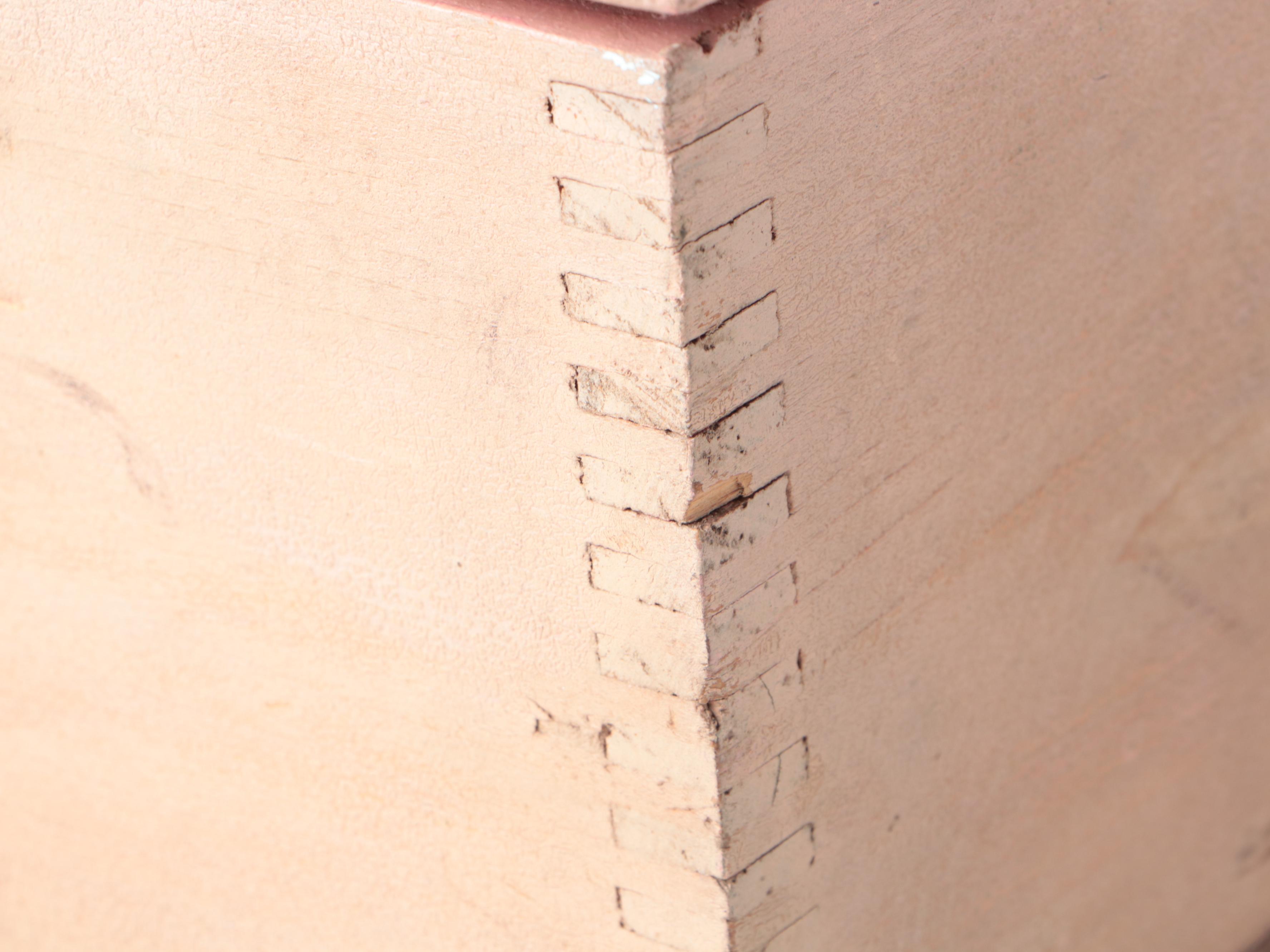 Primitive Milk Painted Doll Cradle and Other Furniture with Baby Clothes