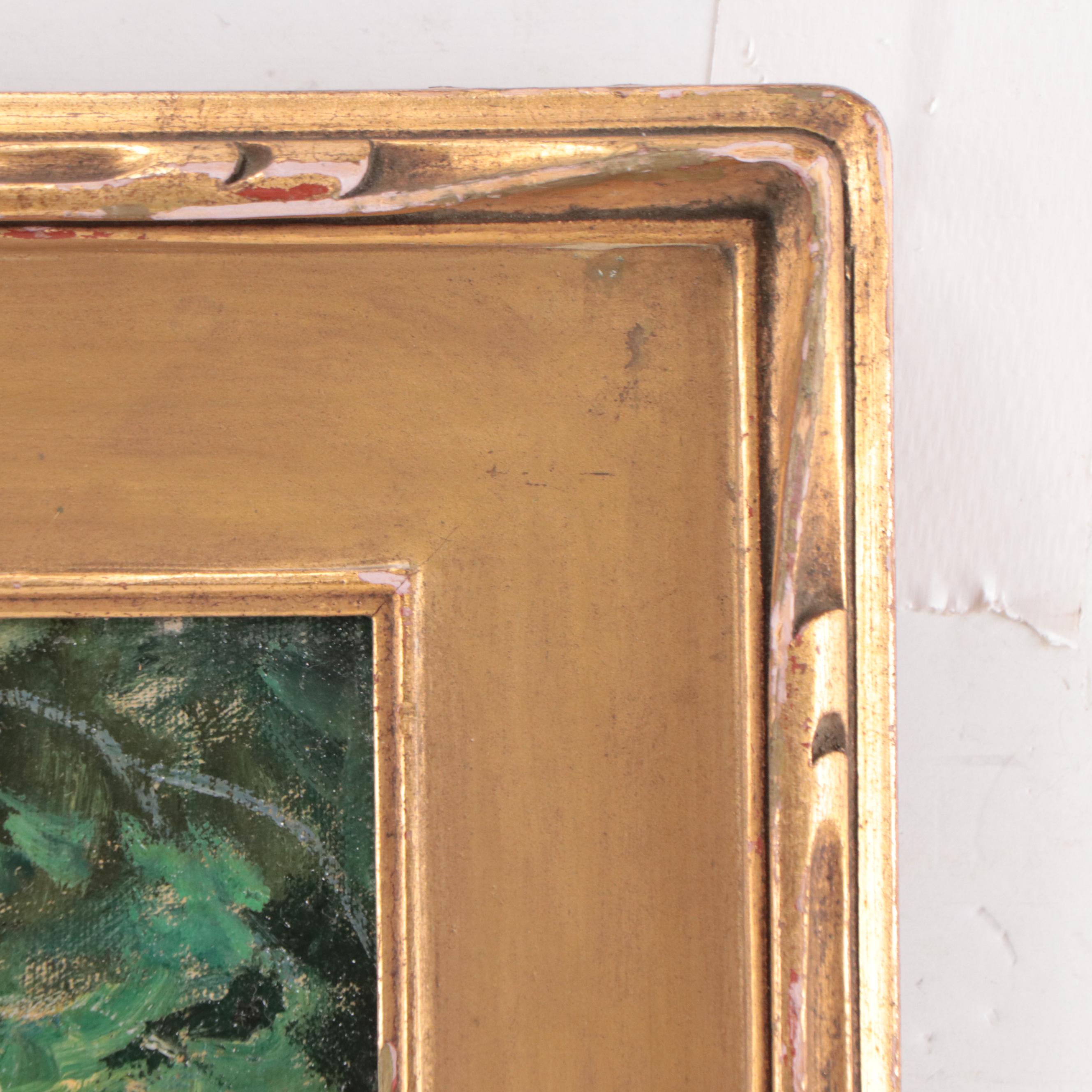 Roberta Gonzáles Oil Painting of Village Scene With Dancers