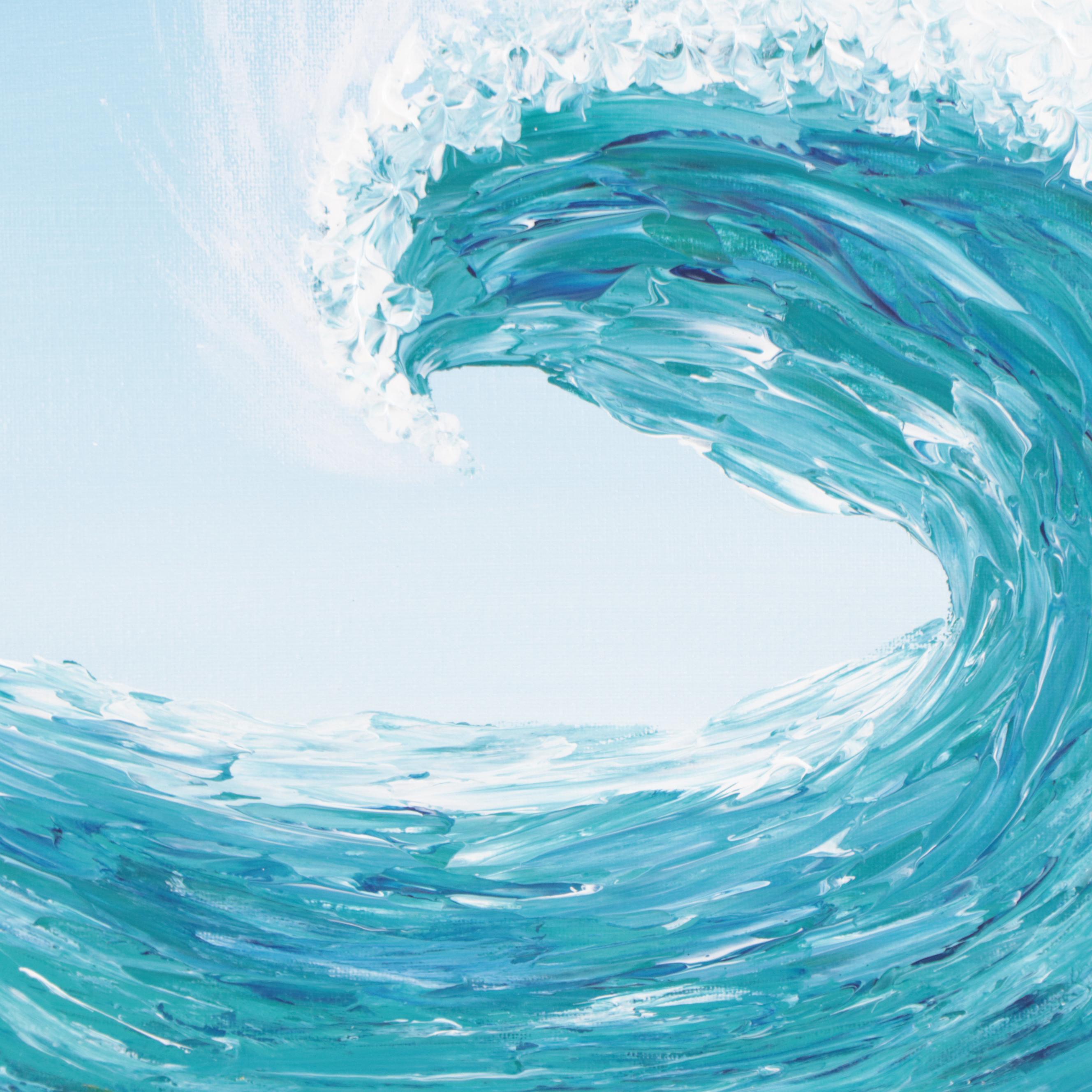 Noreen Harawa Acrylic Painting of Ocean Wave, 2020