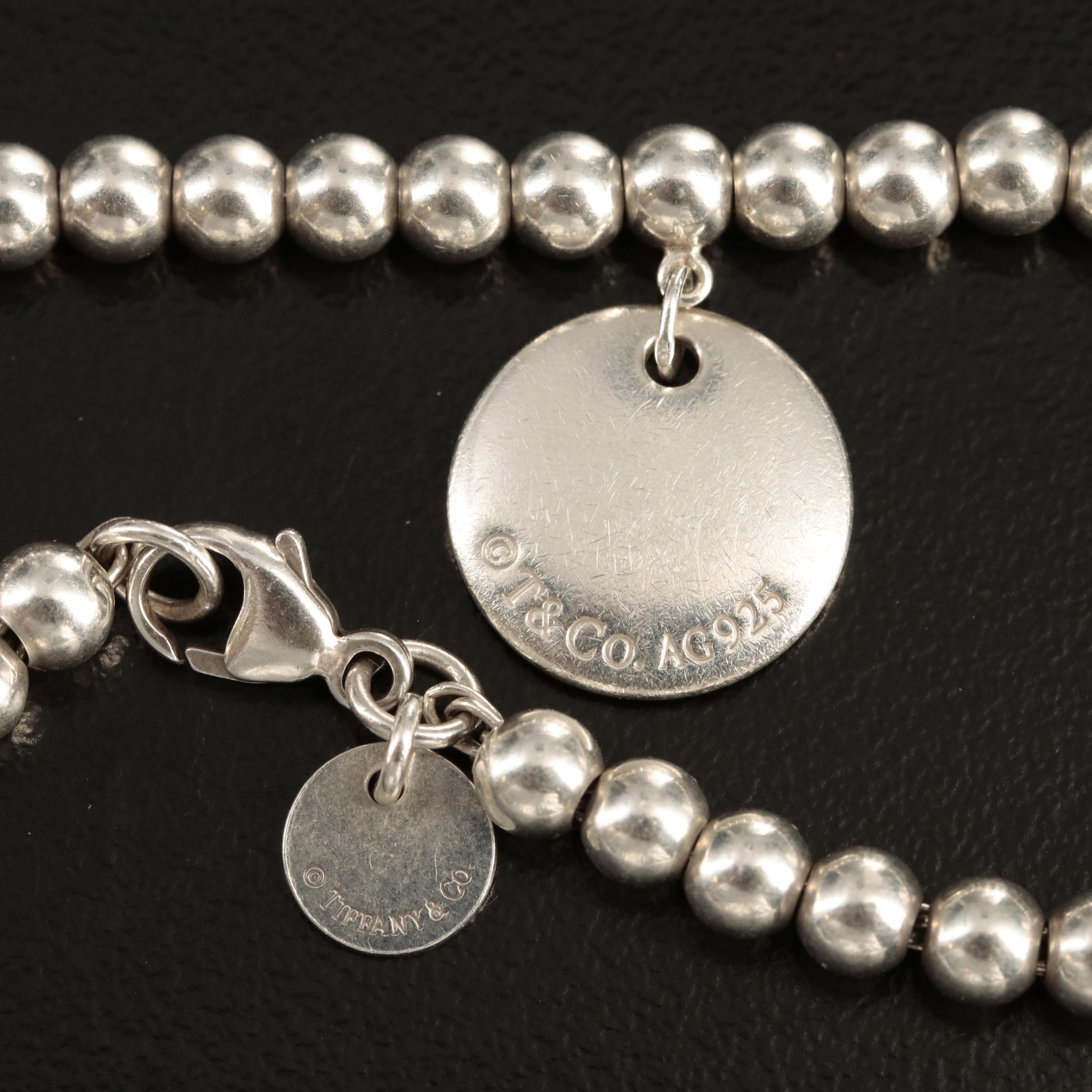 Tiffany & Co. Sterling "I Love You" Beaded Bracelet