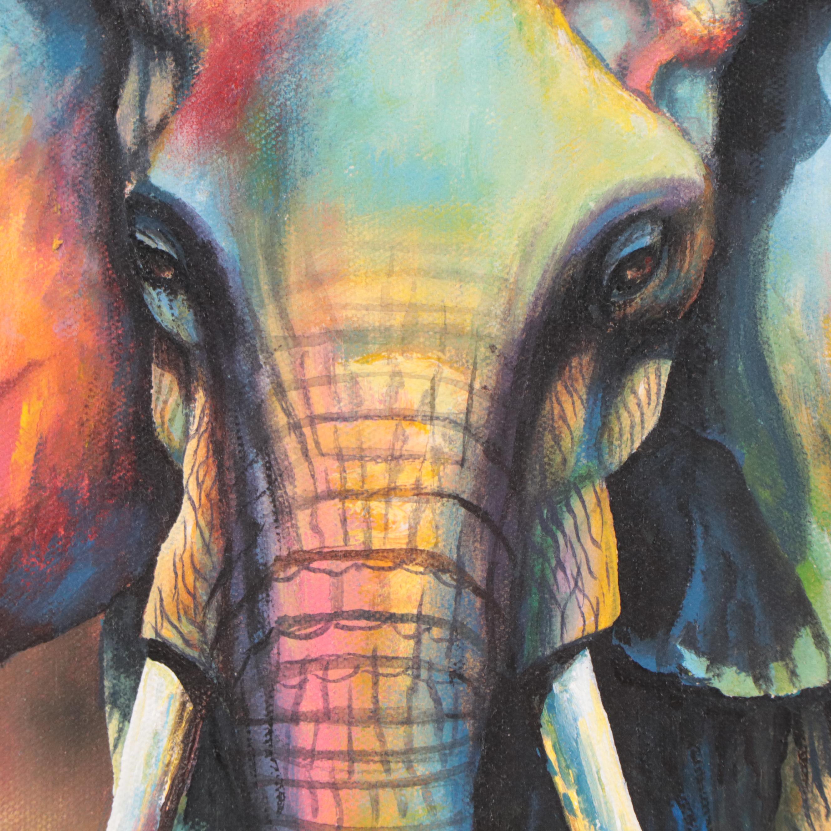 Acrylic Painting of Elephant, 2016