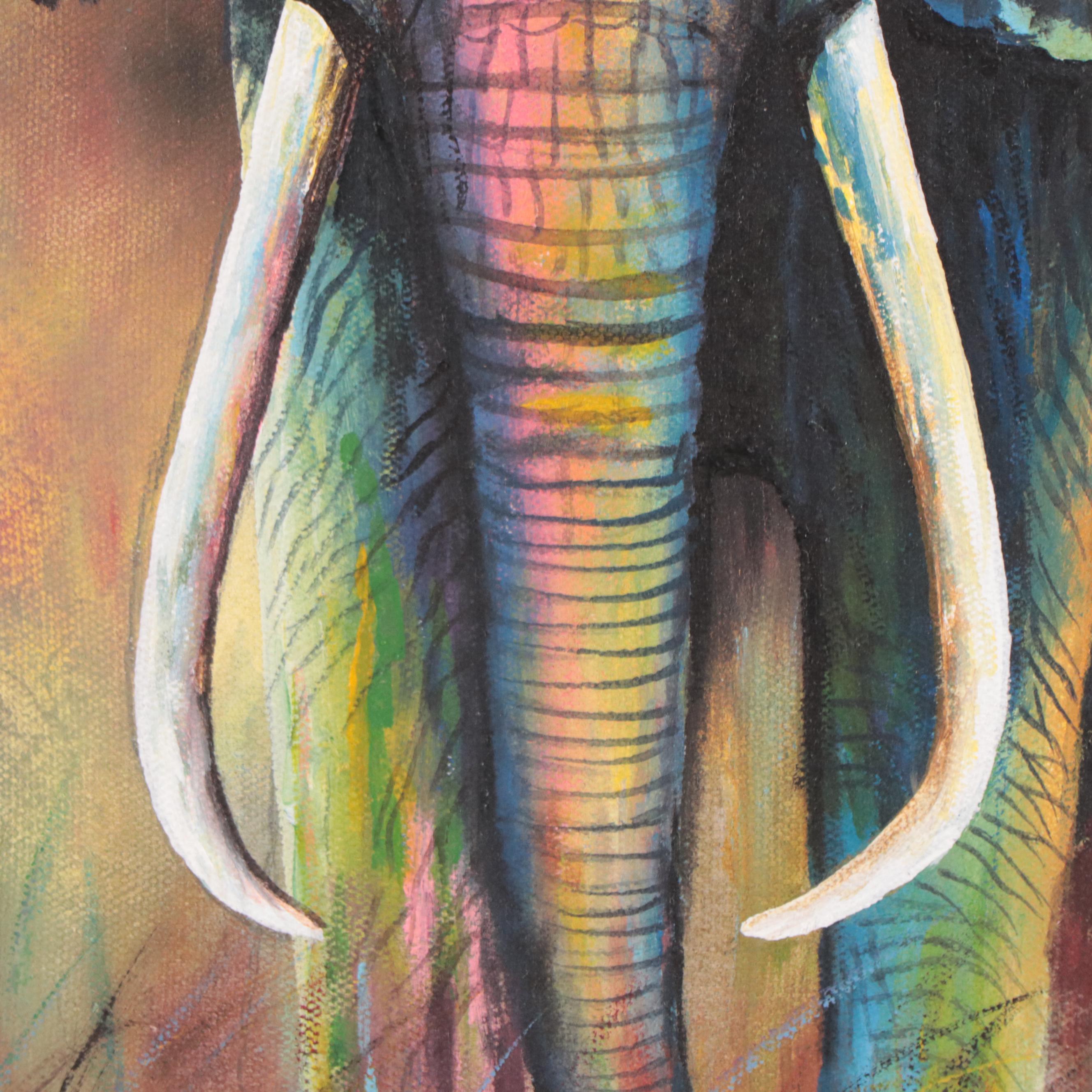 Acrylic Painting of Elephant, 2016