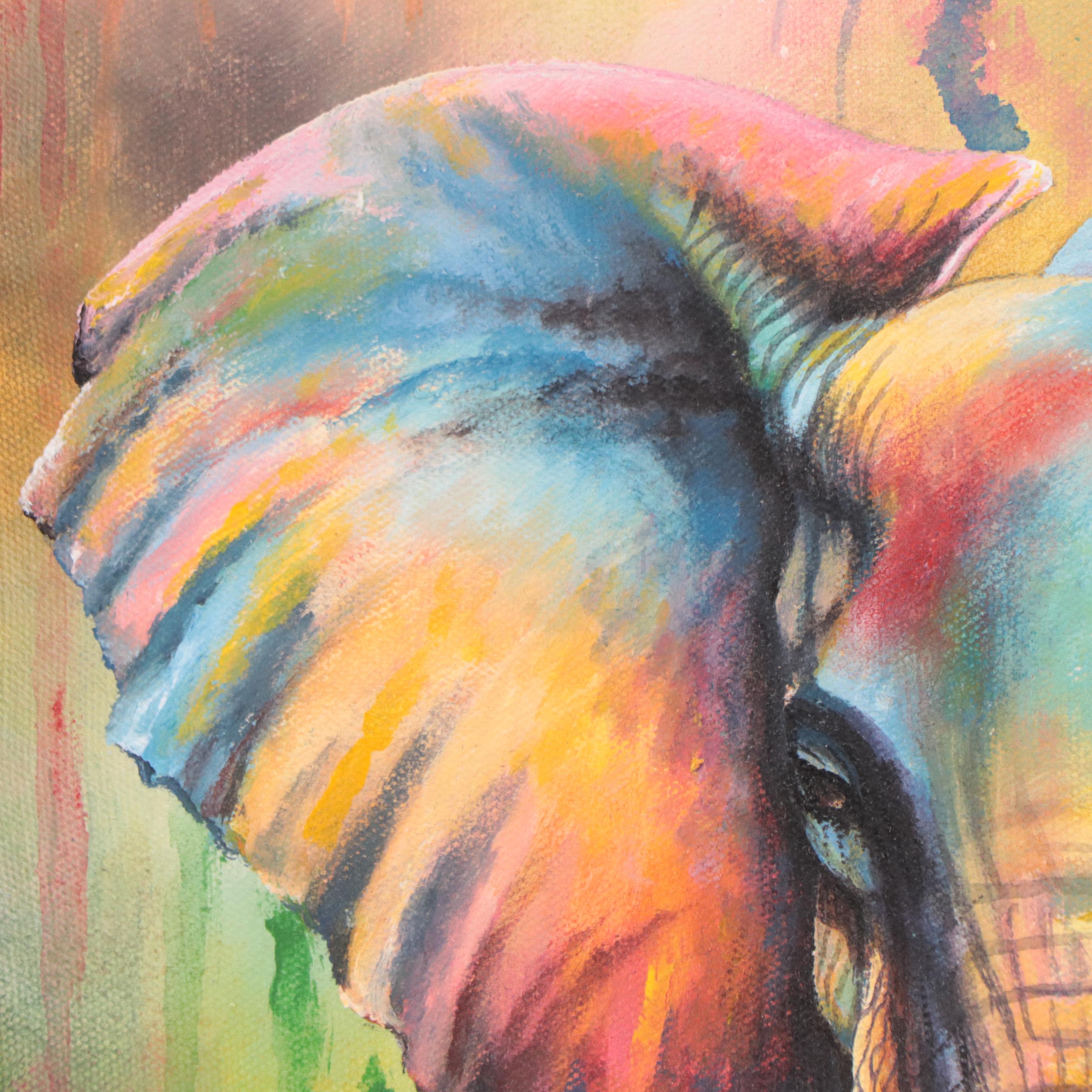 Acrylic Painting of Elephant, 2016