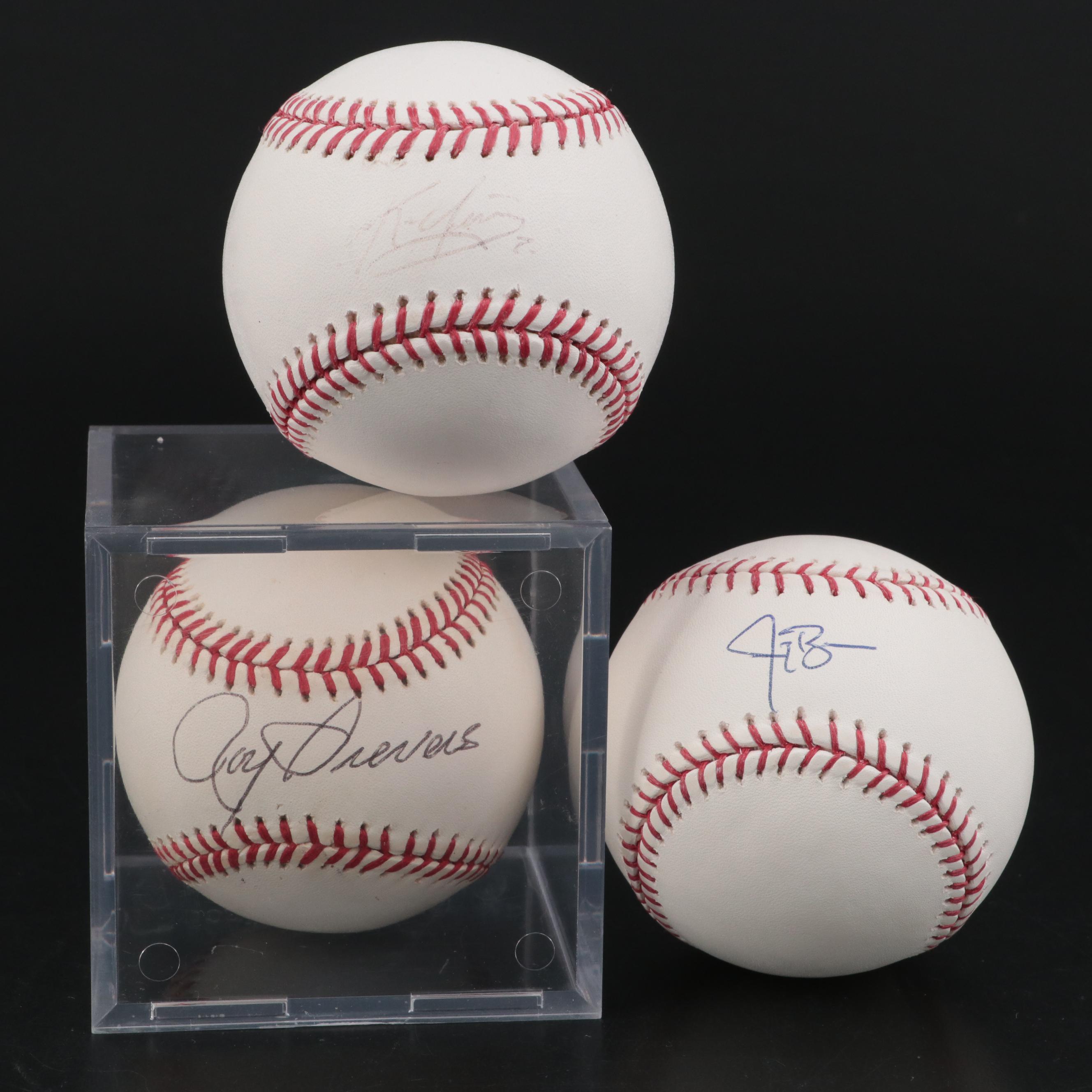 Roy Sievers, Jay Bruce and Kevin Youkilis Signed Rawlings Baseballs