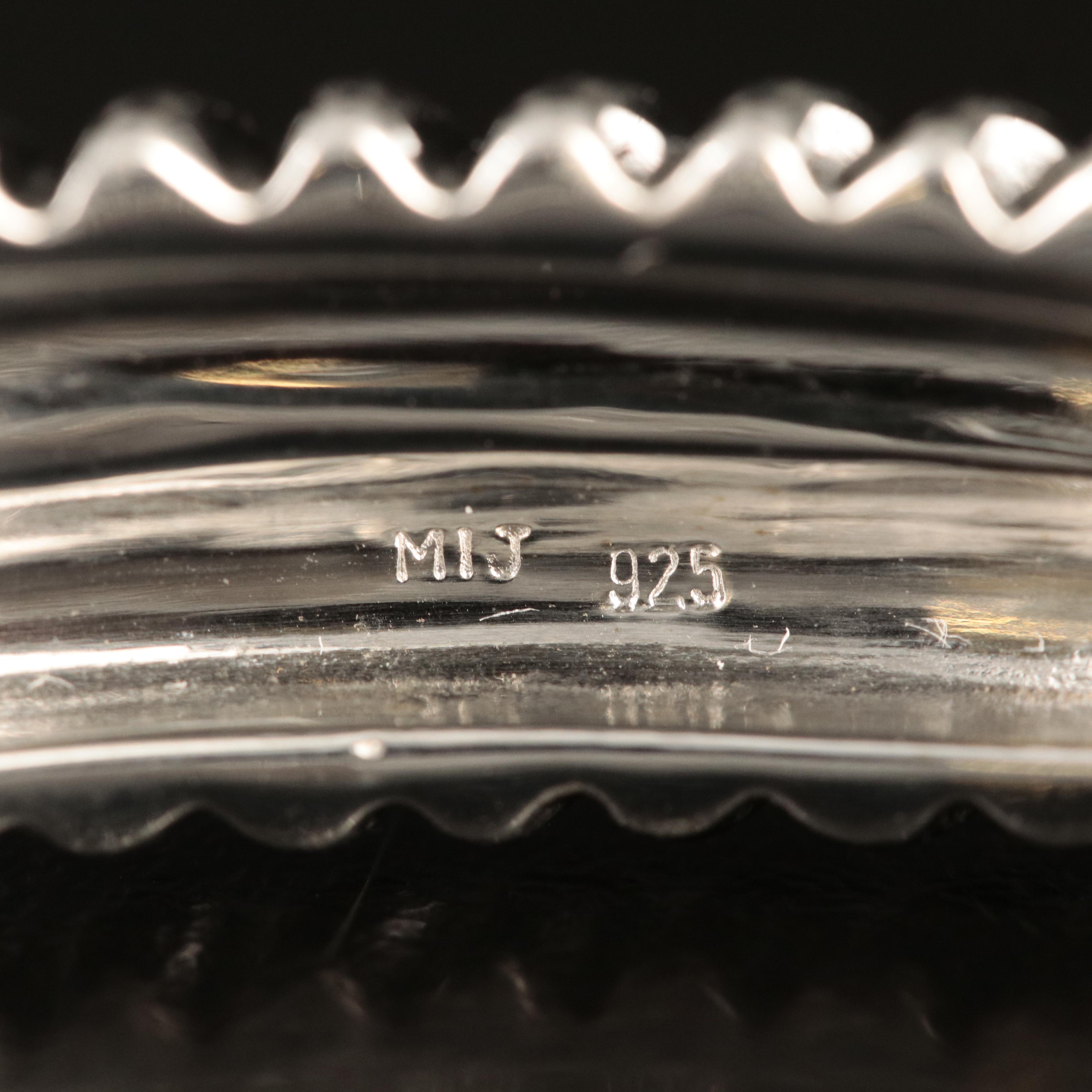 Sterling Diamond Braided Cuff