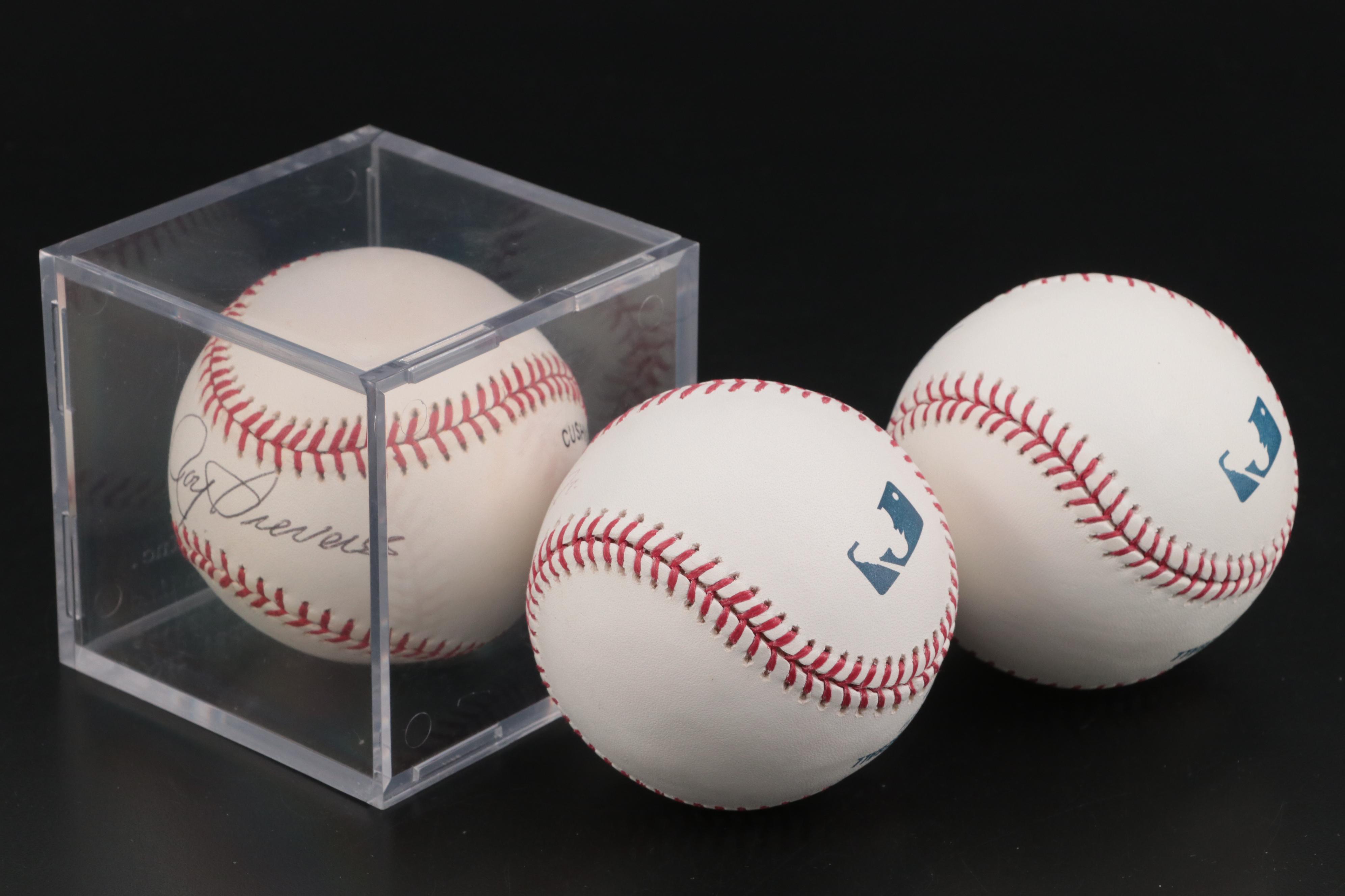 Roy Sievers, Jay Bruce and Kevin Youkilis Signed Rawlings Baseballs