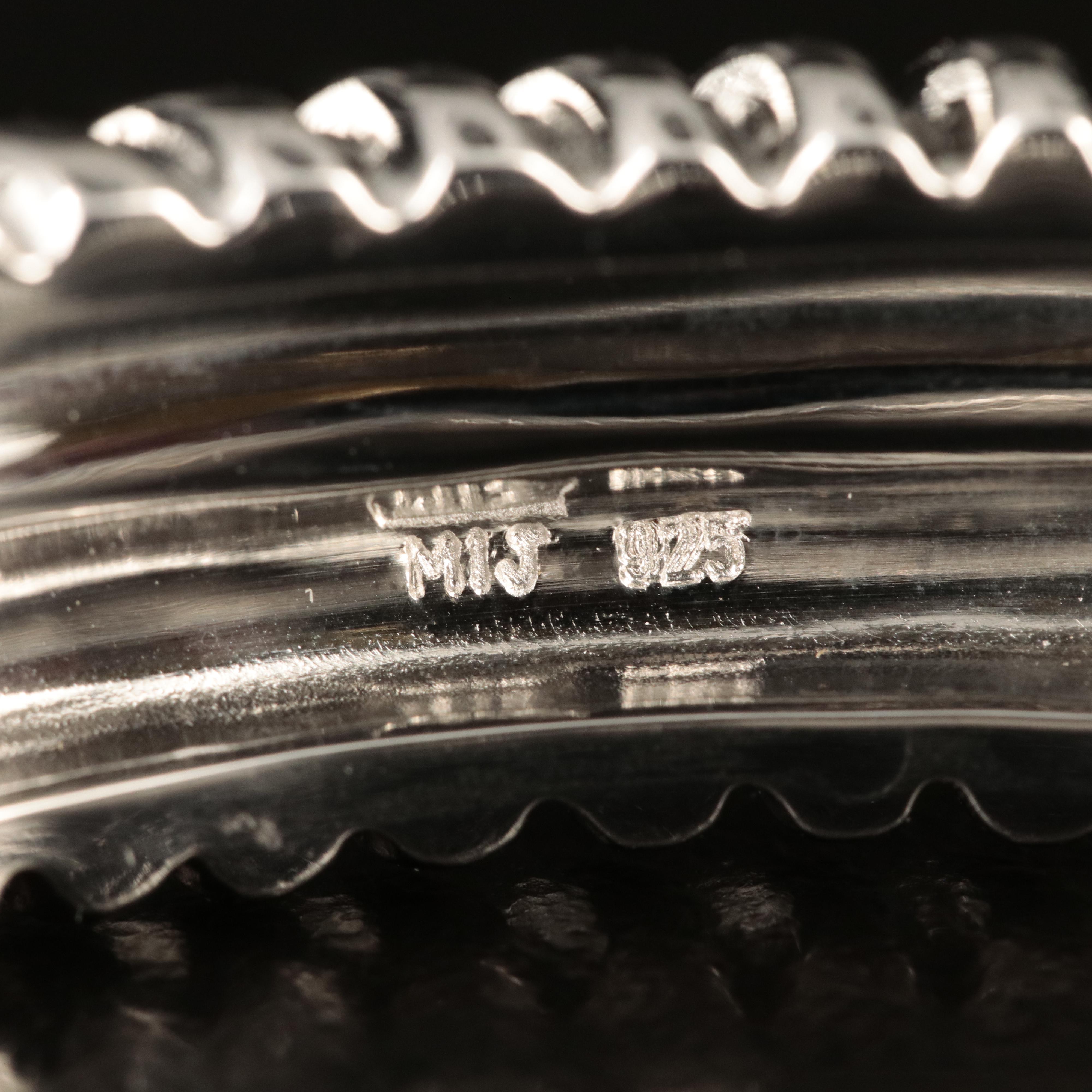 Sterling Diamond Braided Cuff