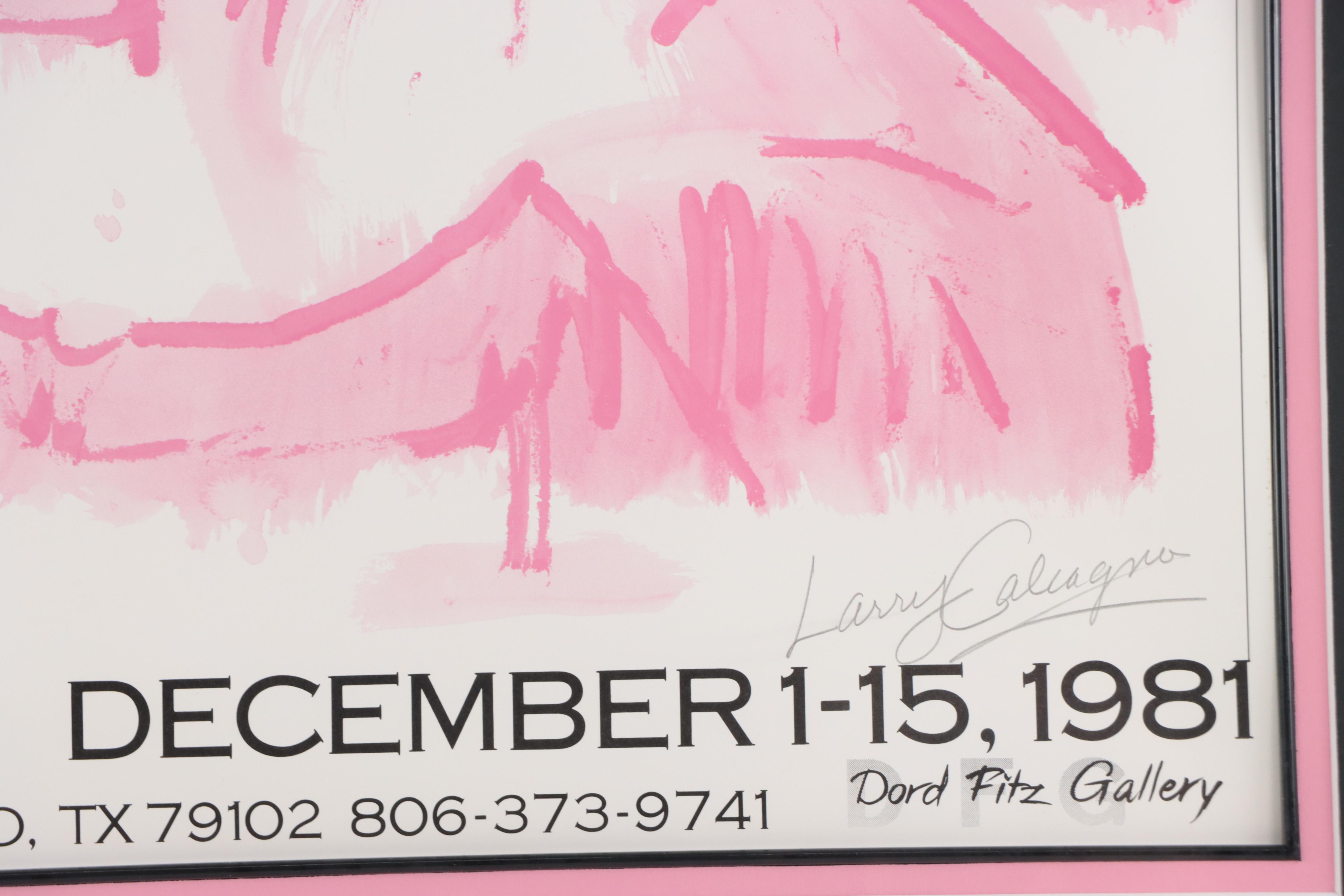 Larry Calcagno Signed Exhibition Poster, 1981