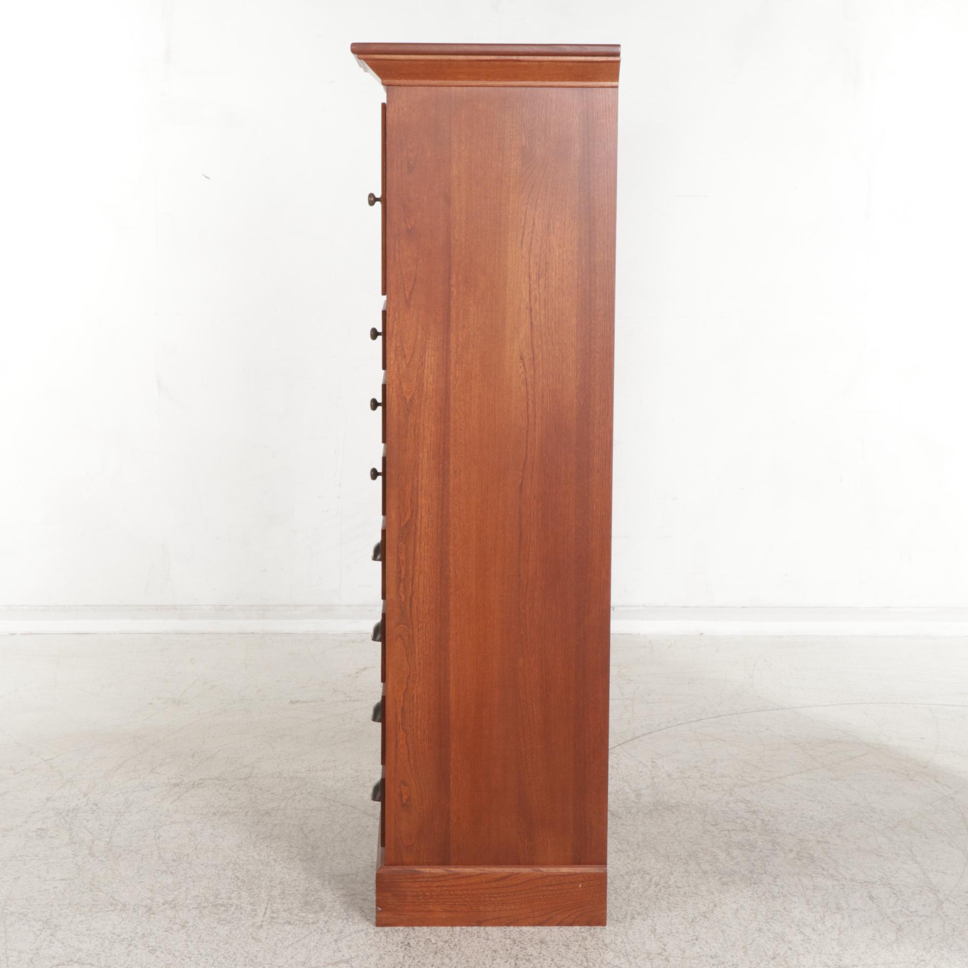 Arhaus Wood Lingerie Chest with Mirrored Door, 21st Century