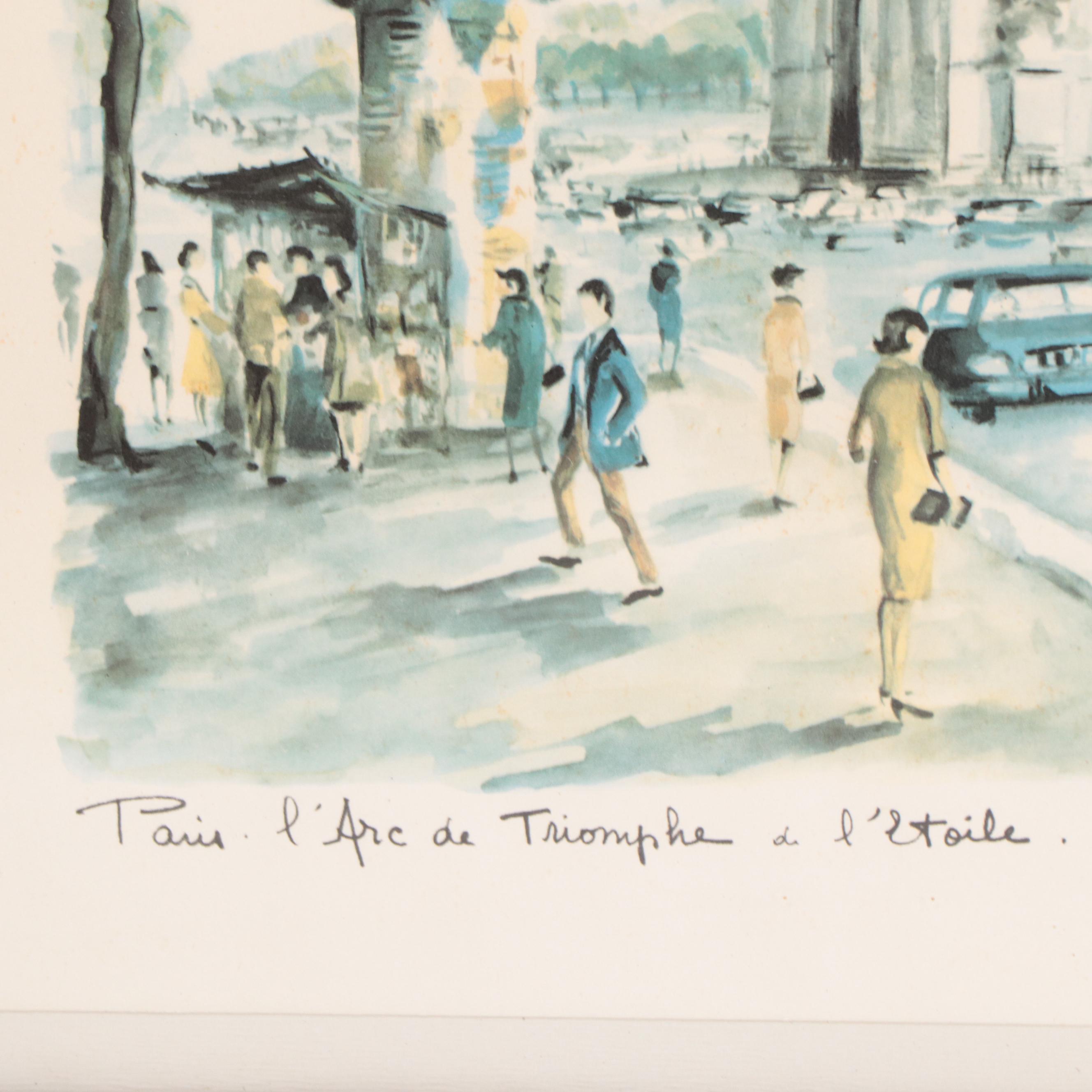 Offset Lithographs of Paris City Scenes Including "Paris, Notre Dame, Aleside"