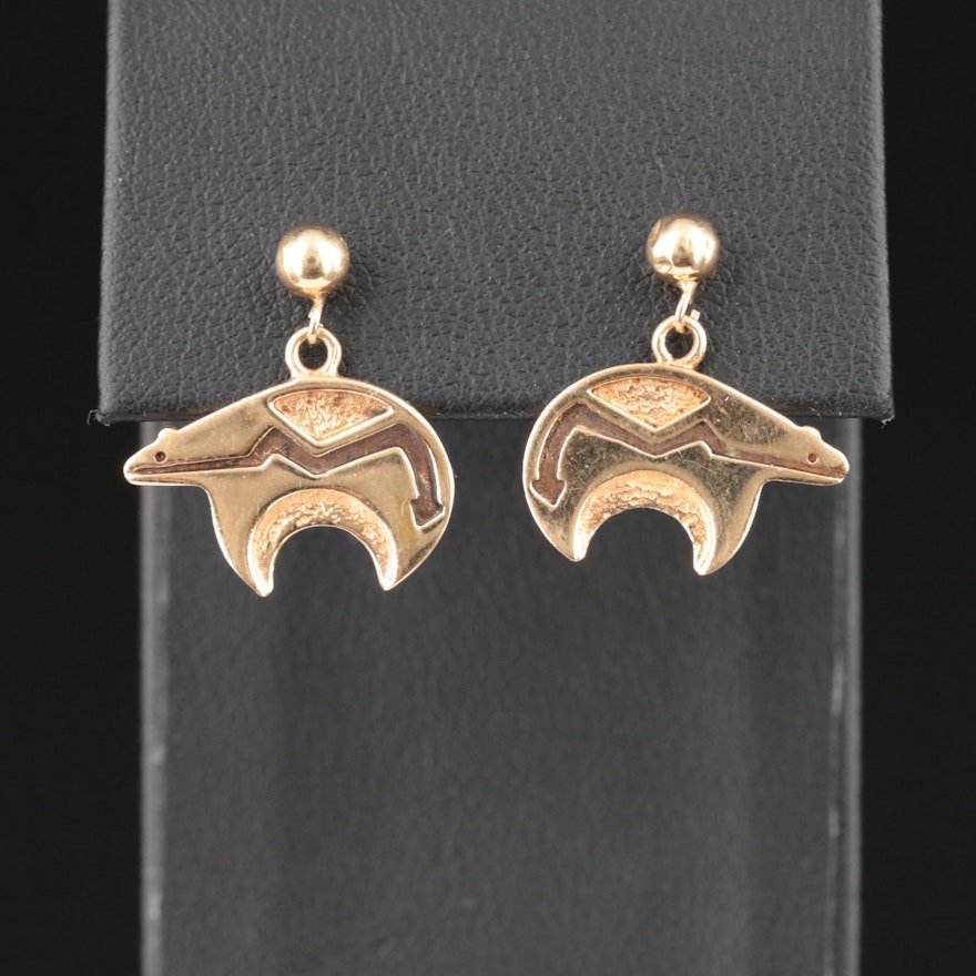 14K Spirit Bear Earrings