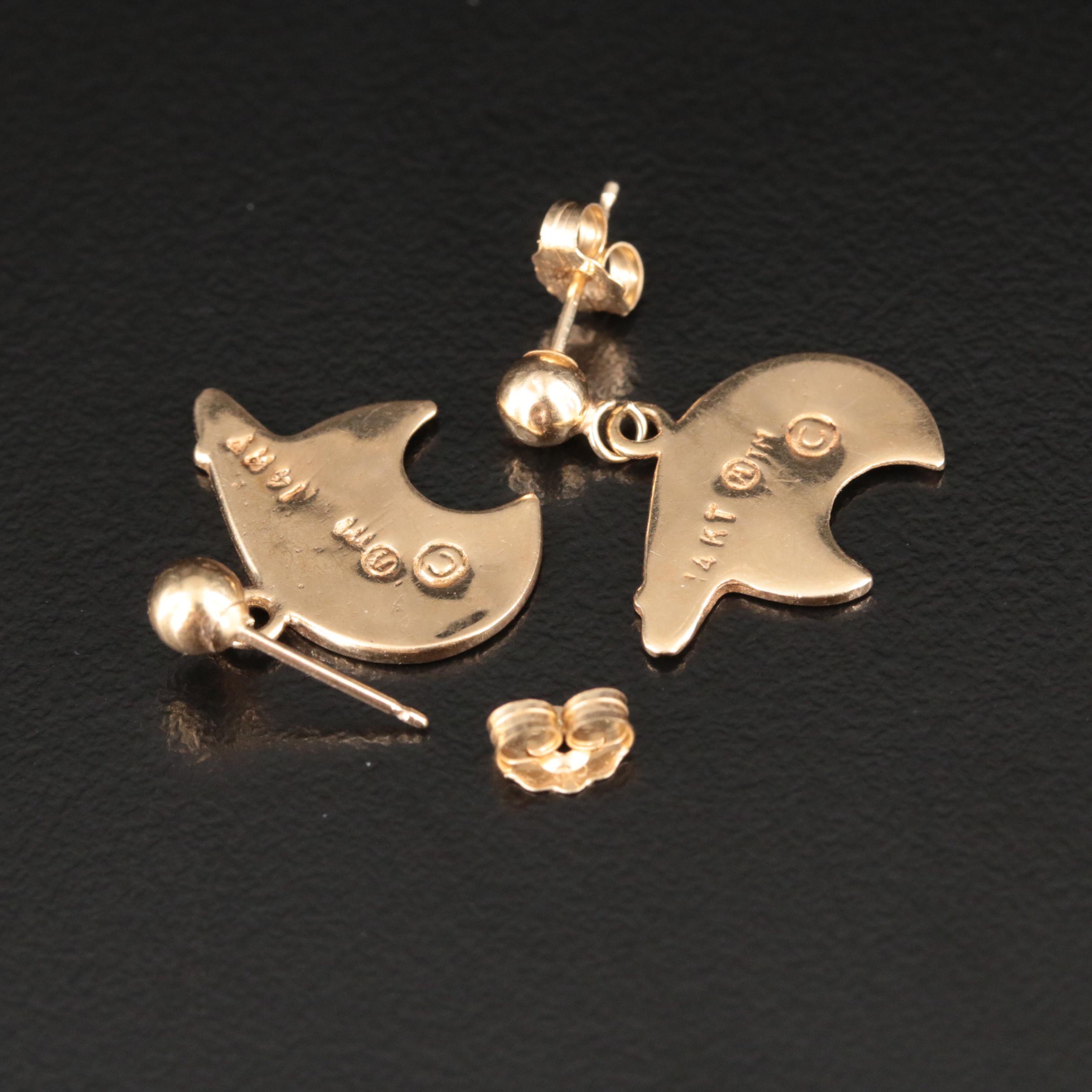 14K Spirit Bear Earrings