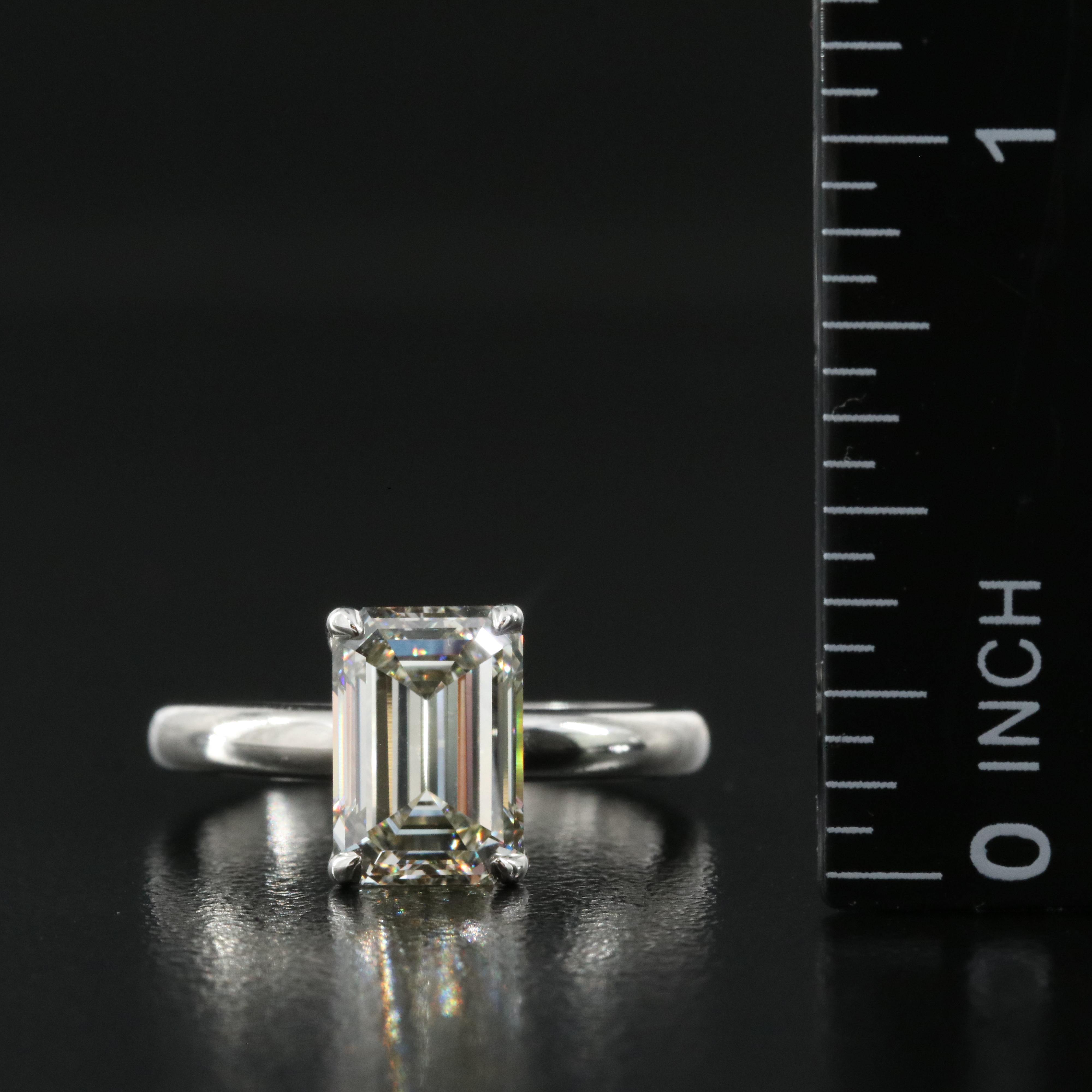 Platinum 2.91 CT Lab Grown Diamond Solitaire Ring