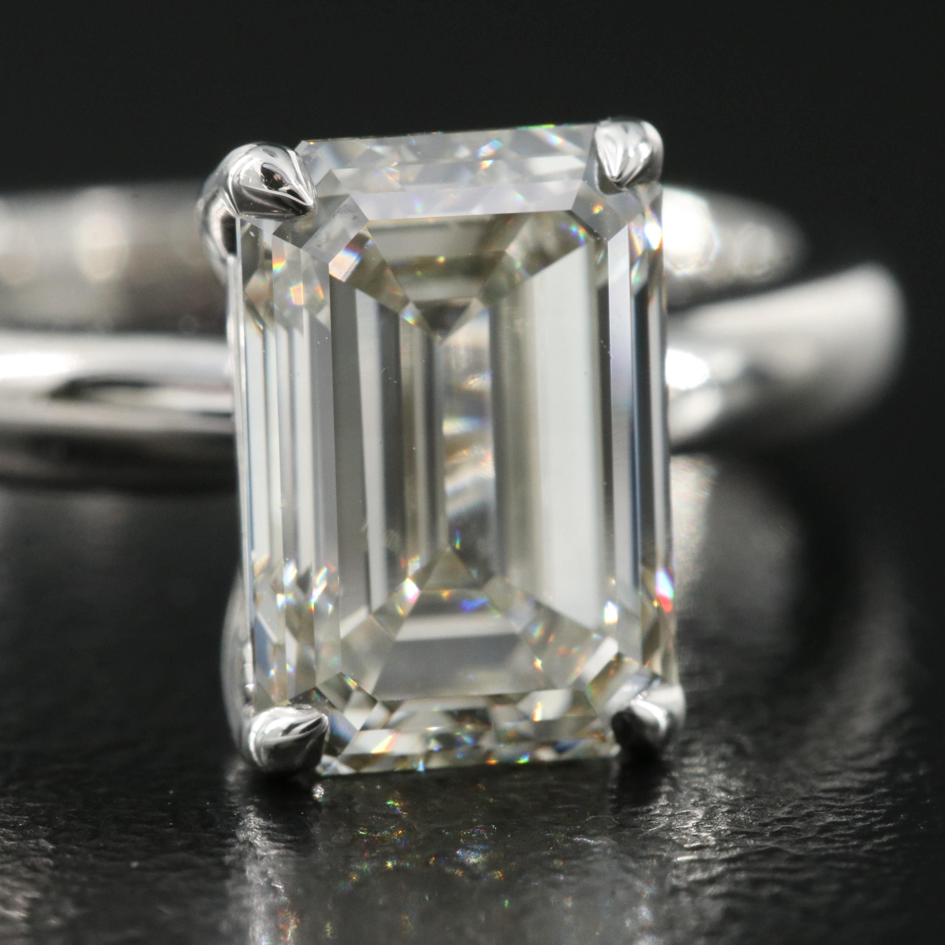 Platinum 2.91 CT Lab Grown Diamond Solitaire Ring